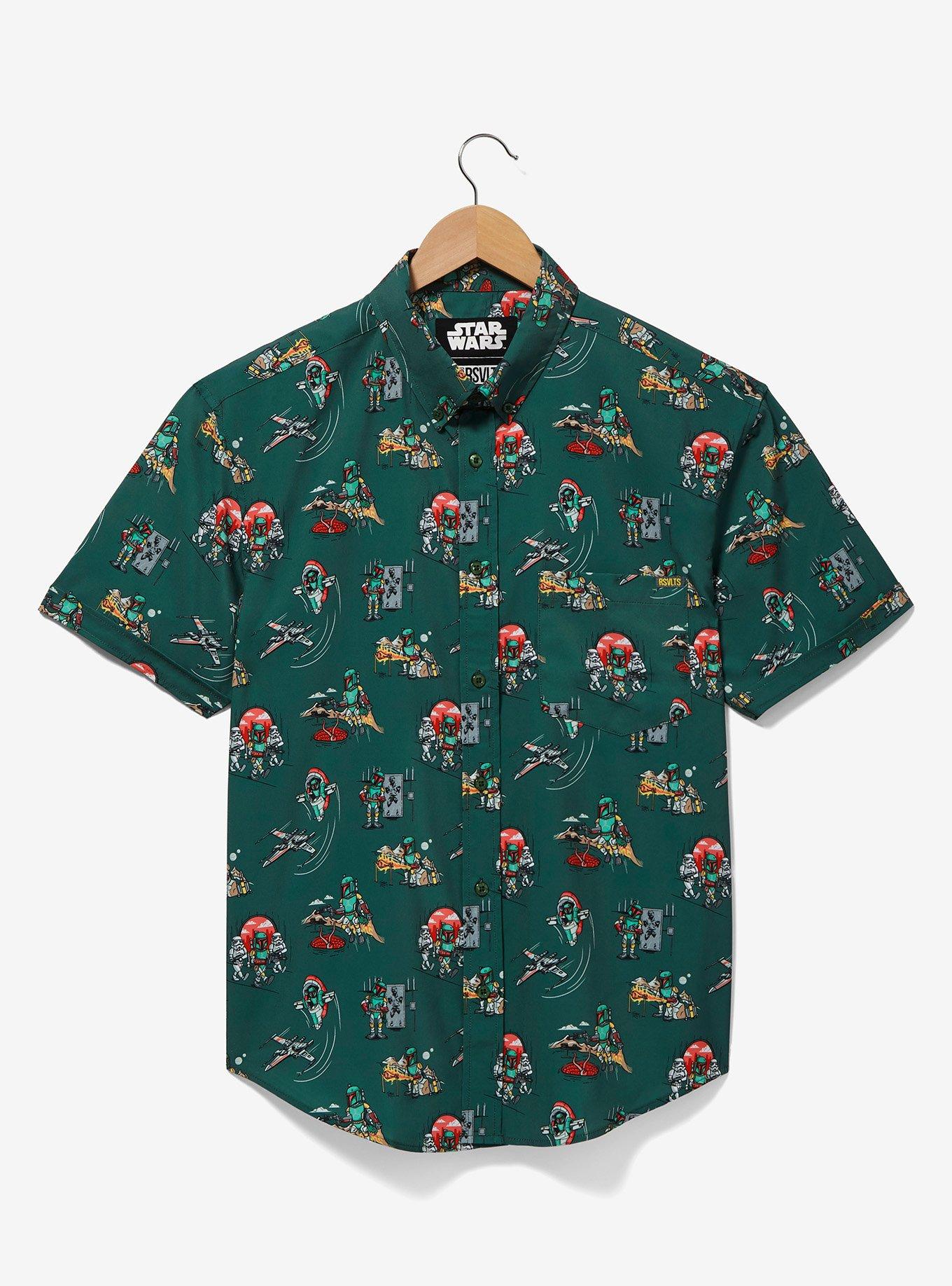 RSVLTS Star Wars Boba Fett Allover Print Woven Button-Up Top, , hi-res