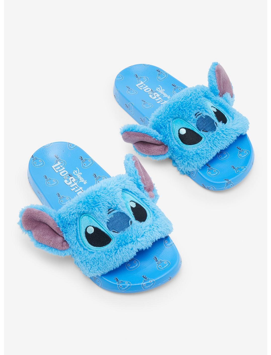Disney Lilo & Stitch Figural Stitch Slide Sandals - BoxLunch Exclusive, BLUE, hi-res