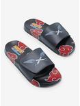 Naruto Shippuden Akatsuki Clouds Slide Sandals - BoxLunch Exclusive, RED, hi-res