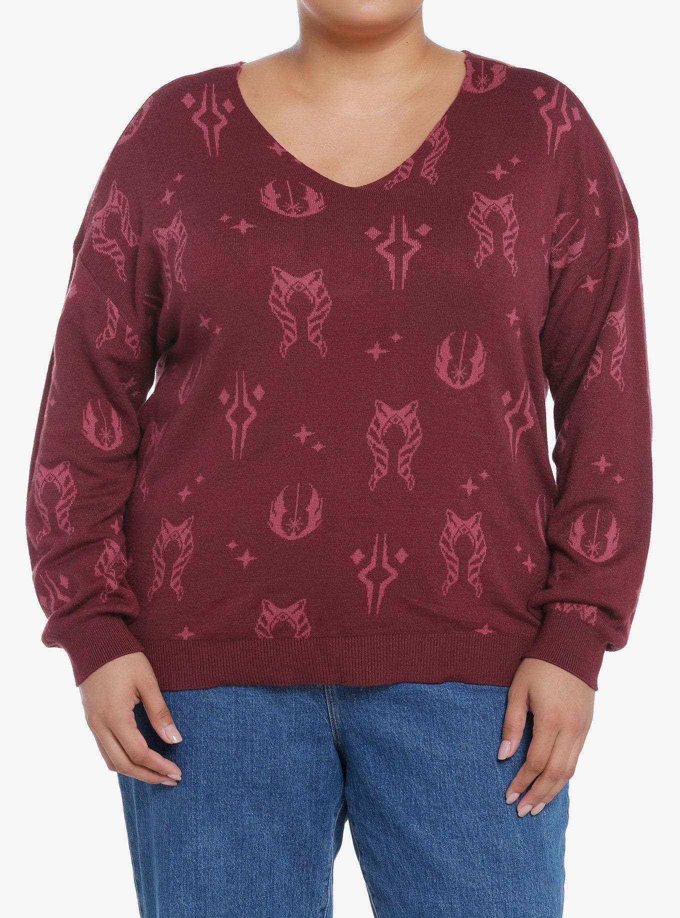 Her Universe Star Wars: The Clone Wars Ahsoka Jedi V-Neck Sweater Plus Size Her Universe Exclusive, MULTI, hi-res