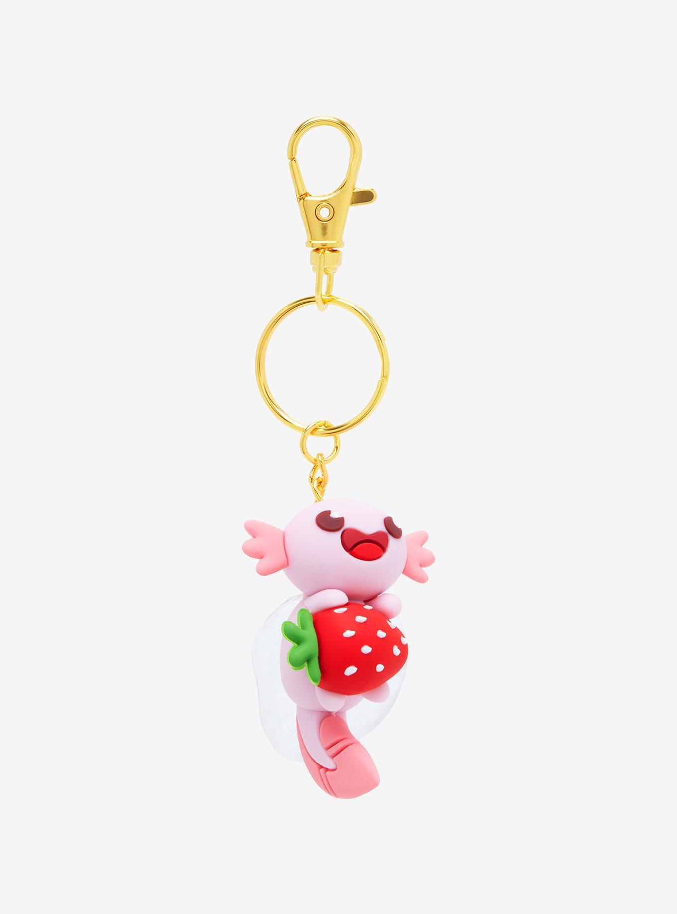 Strawberry Axolotl Figural Keychain - BoxLunch Exclusive, , hi-res