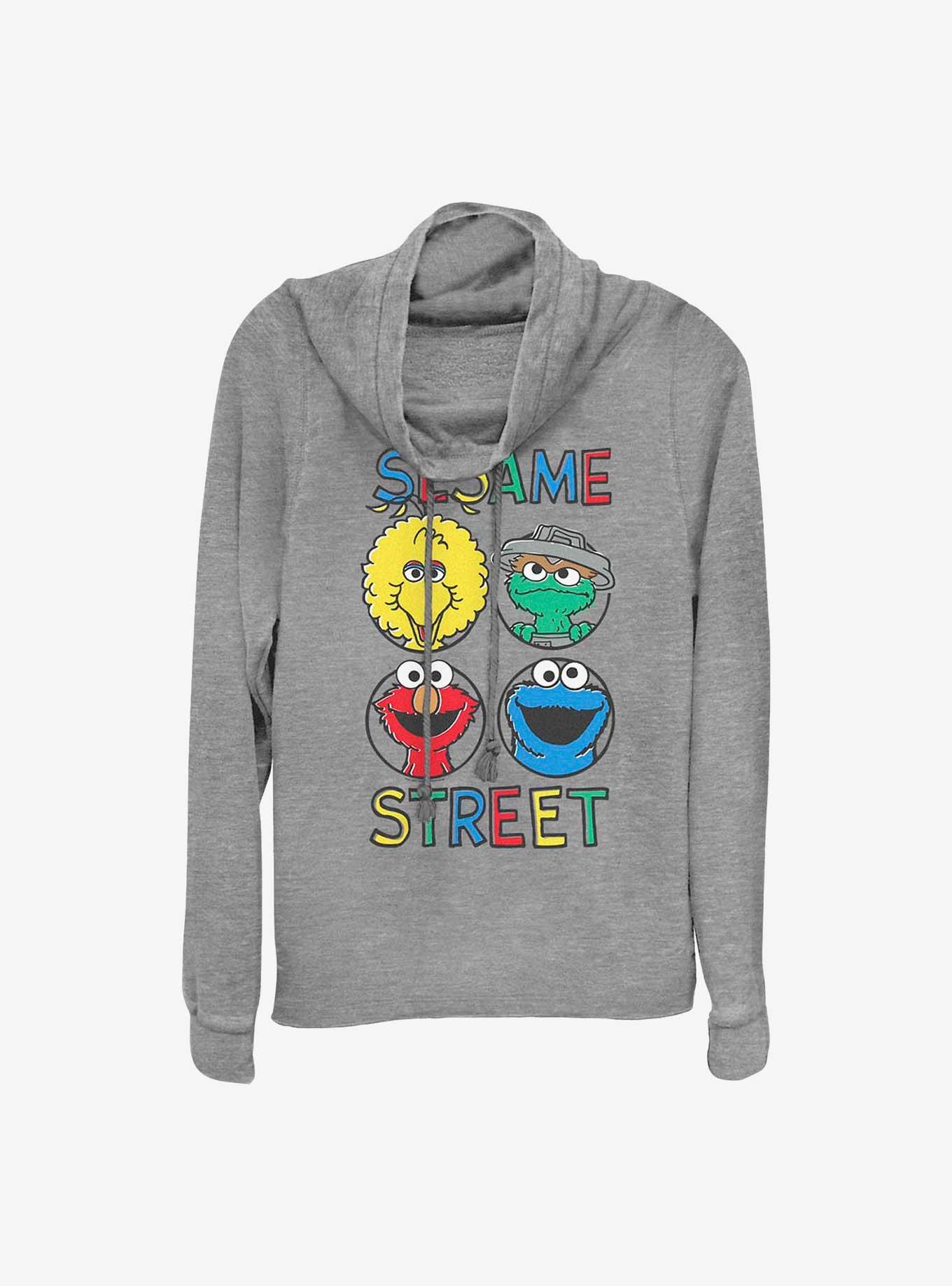 Sesame Street Sesame Faces Cowl Neck Long-Sleeve Top, , hi-res