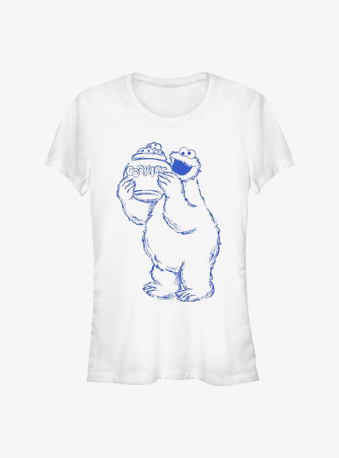 Sesame Street Cookie Monster Cookie Jar Girls T-Shirt, WHITE, hi-res