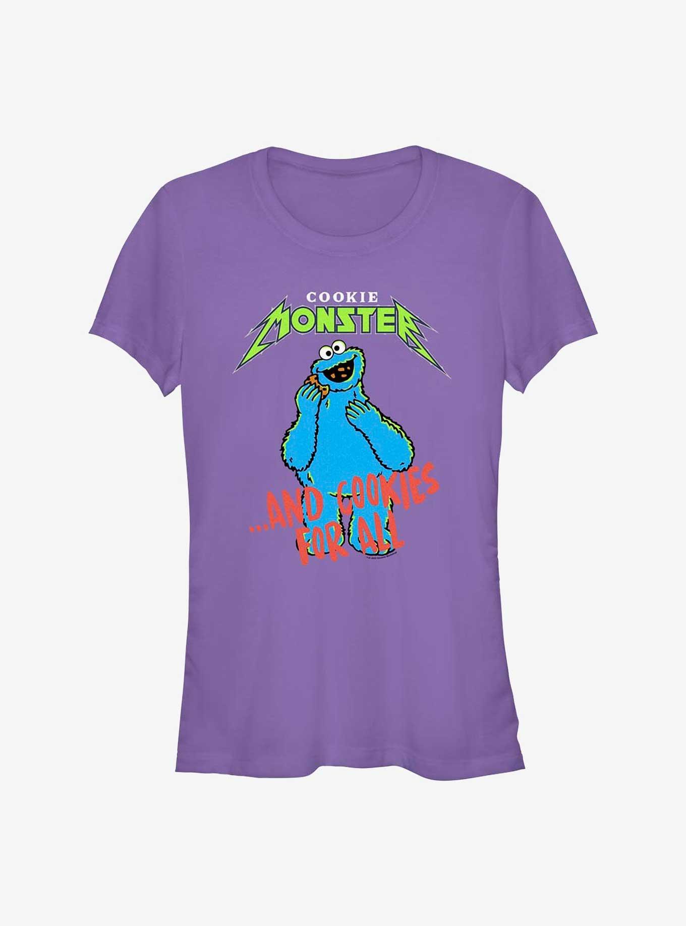 Sesame Street Cookie Monster and Cookies For All Girls T-Shirt, PURPLE, hi-res