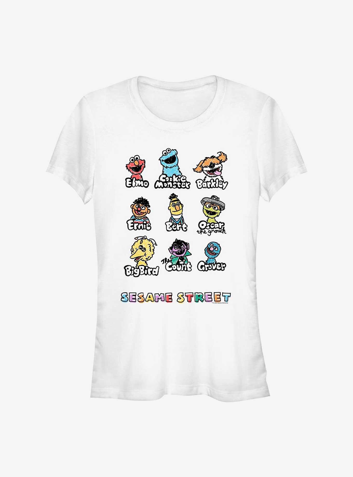 Sesame Street Puppet Line Up Girls T-Shirt