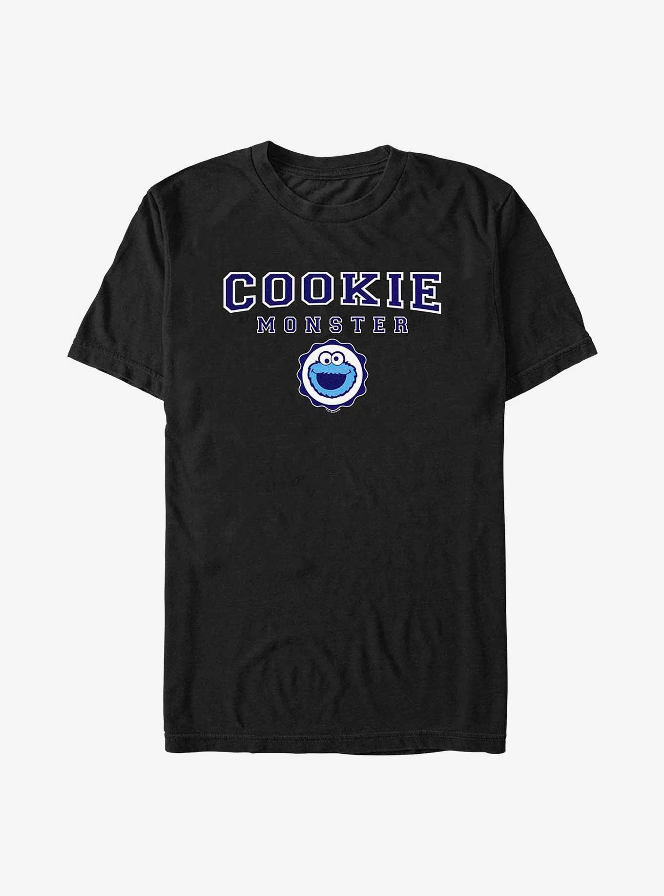 Sesame Street Cookie Monster Cookie Badge T-Shirt, BLACK, hi-res