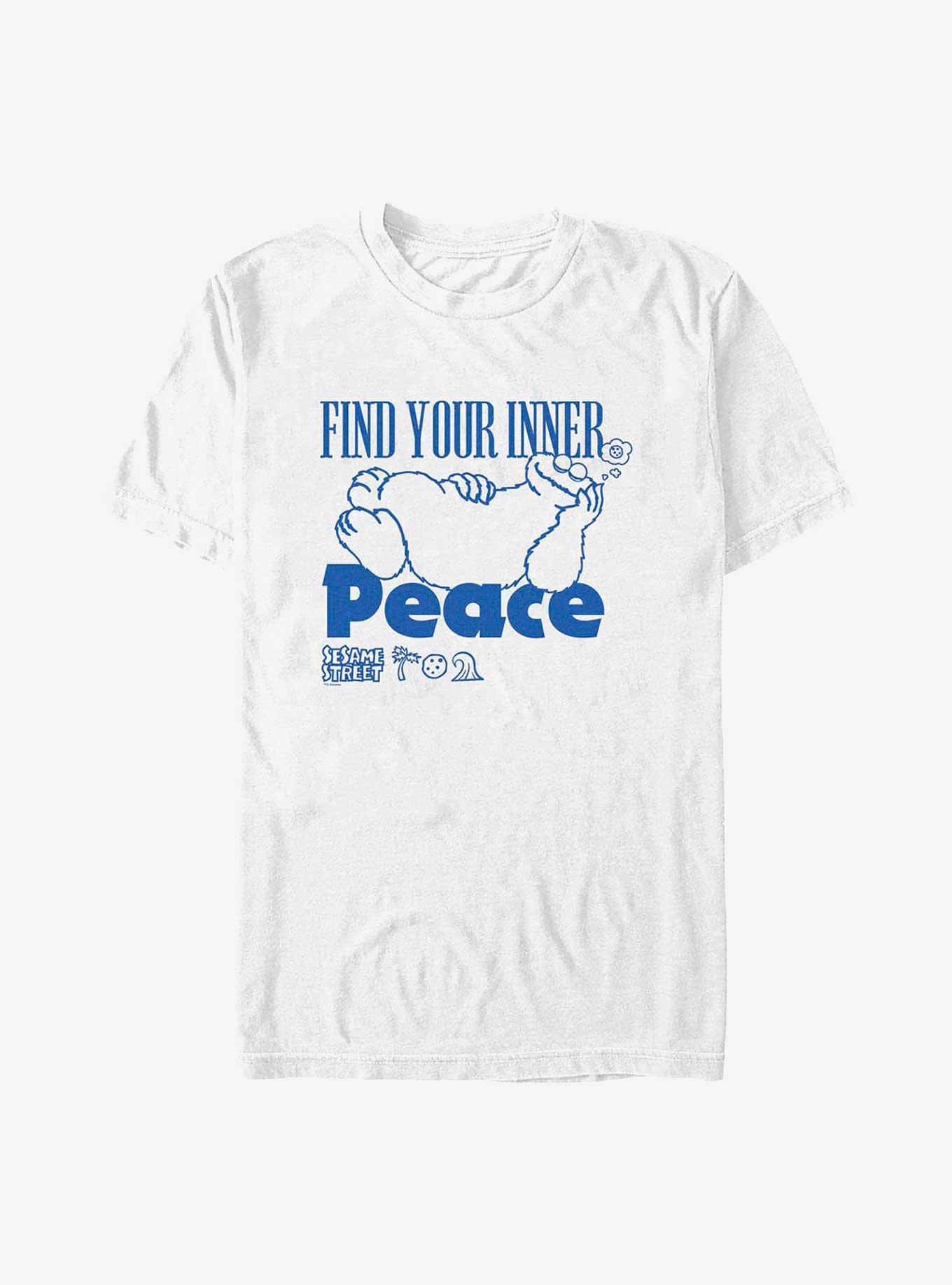 Sesame Street Cookie Monster Find Your Inner Peace T-Shirt, WHITE, hi-res