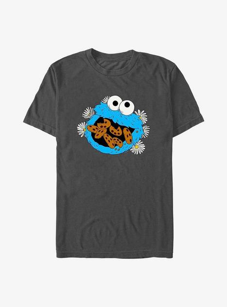 Hot Topic Sesame Street Cookie Monster Eat Cookies Girls T-Shirt Grey