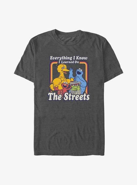 Sesame Street Everything I Know I Learned On The Streets T-Shirt - GREY ...