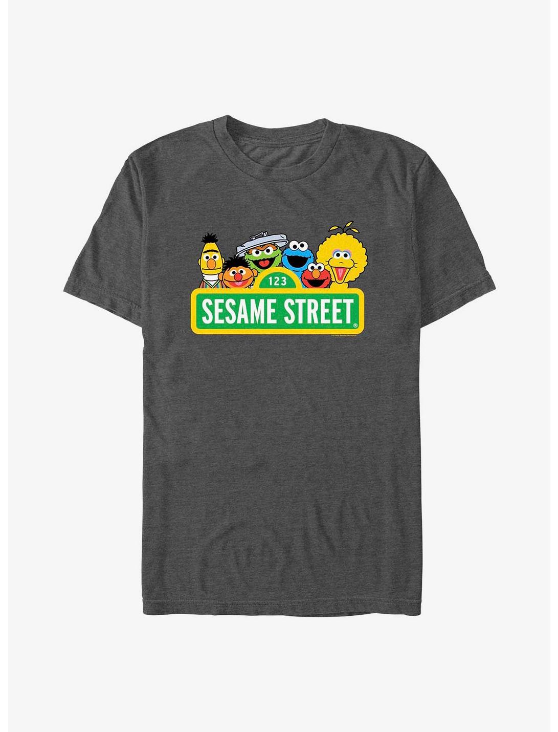Sesame Street Logo T-Shirt, CHAR HTR, hi-res