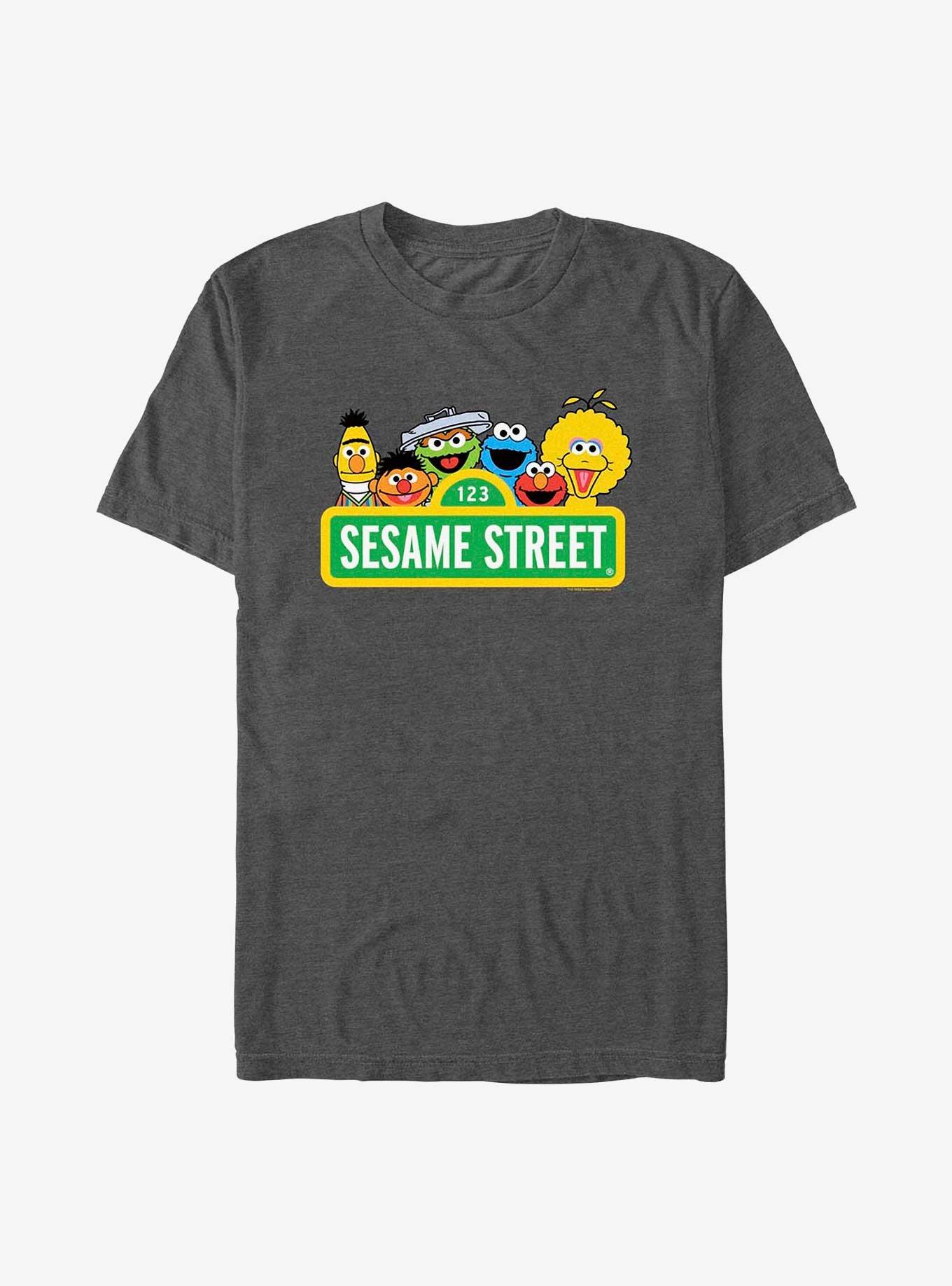 Sesame Street Logo T-Shirt, CHAR HTR, hi-res