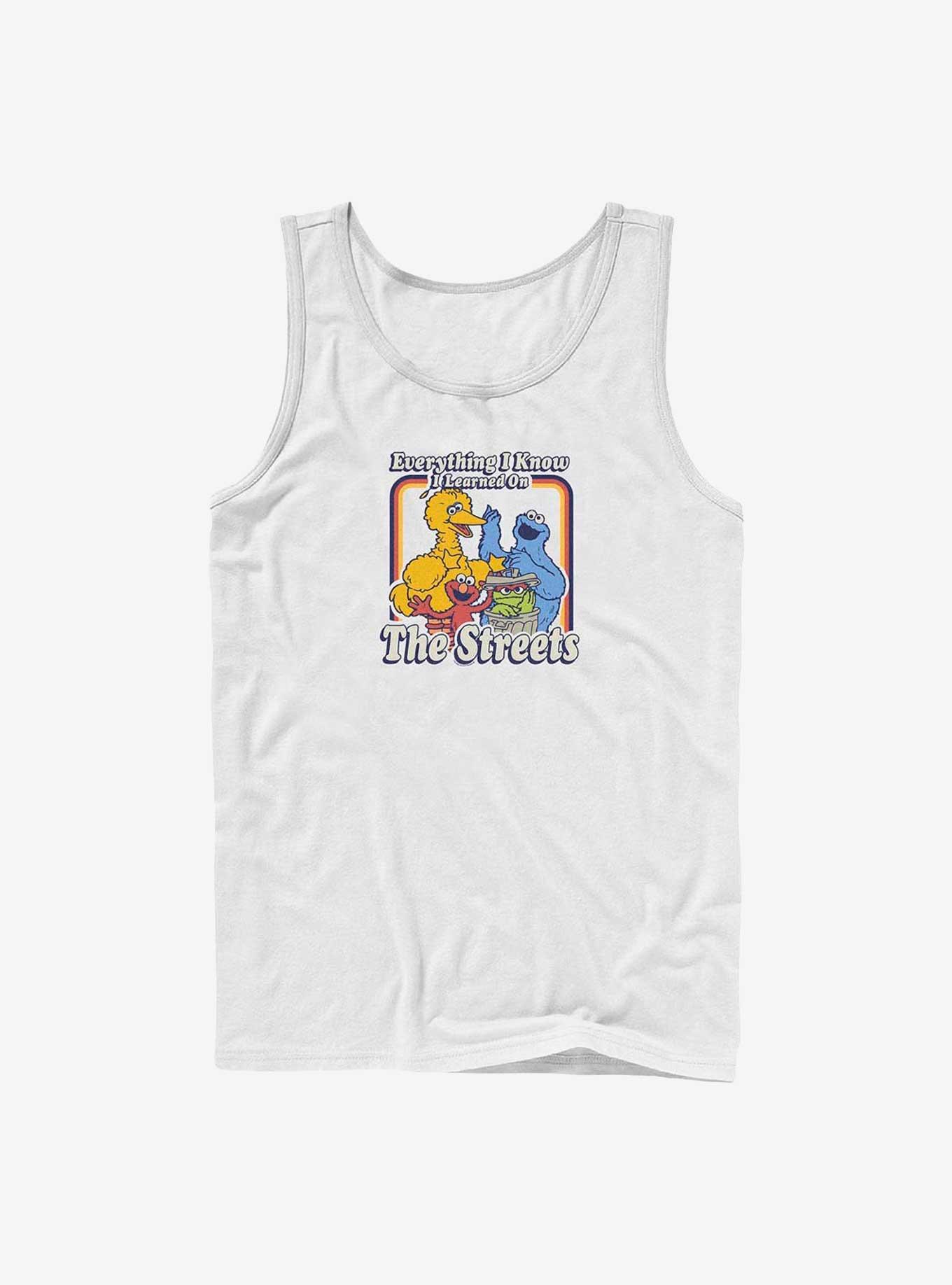 Sesame Street Everything I Know I Learned On The Streets Tank Top, WHITE, hi-res