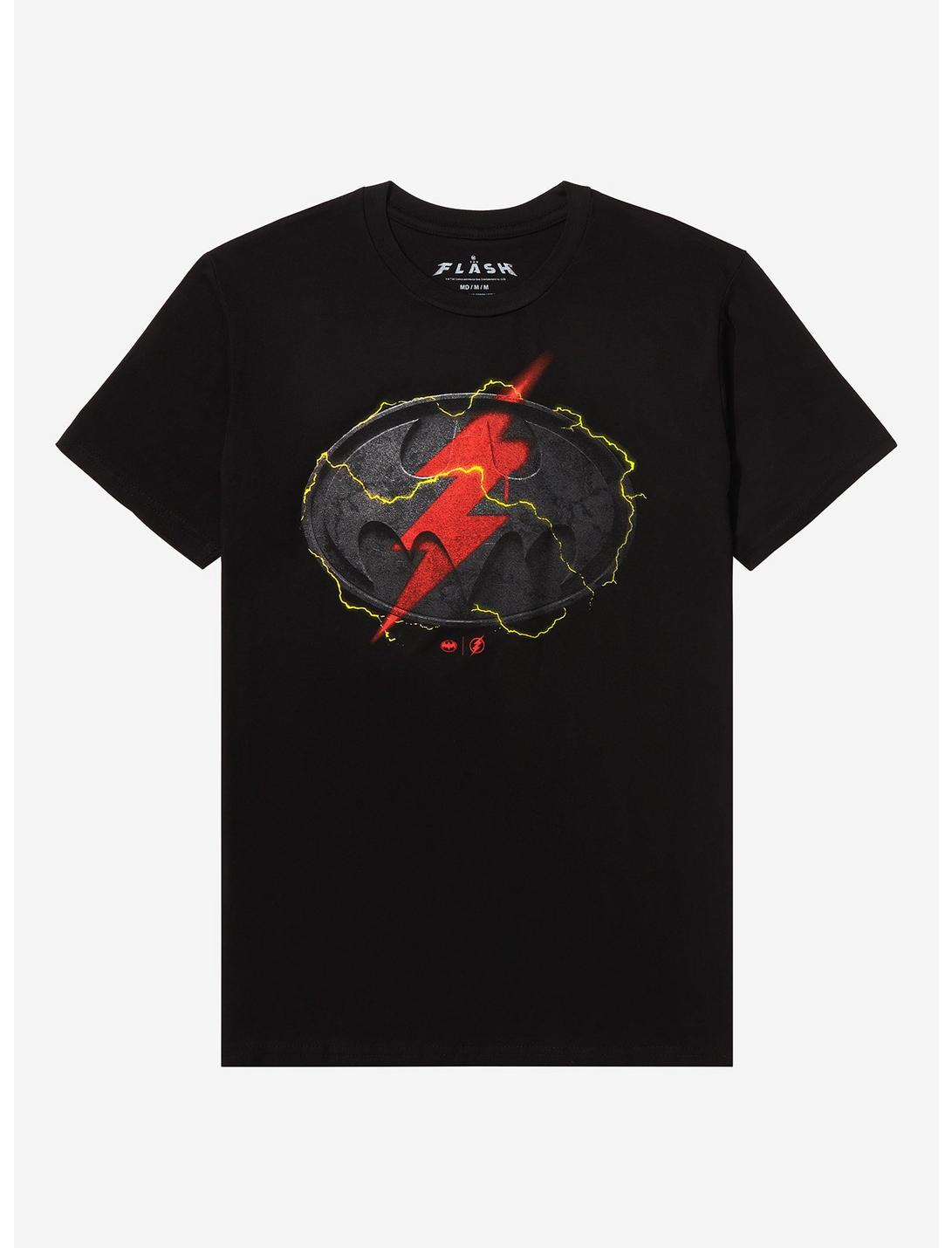 DC Comics The Flash Batman Electric Pulse Logo T-Shirt, BLACK, hi-res