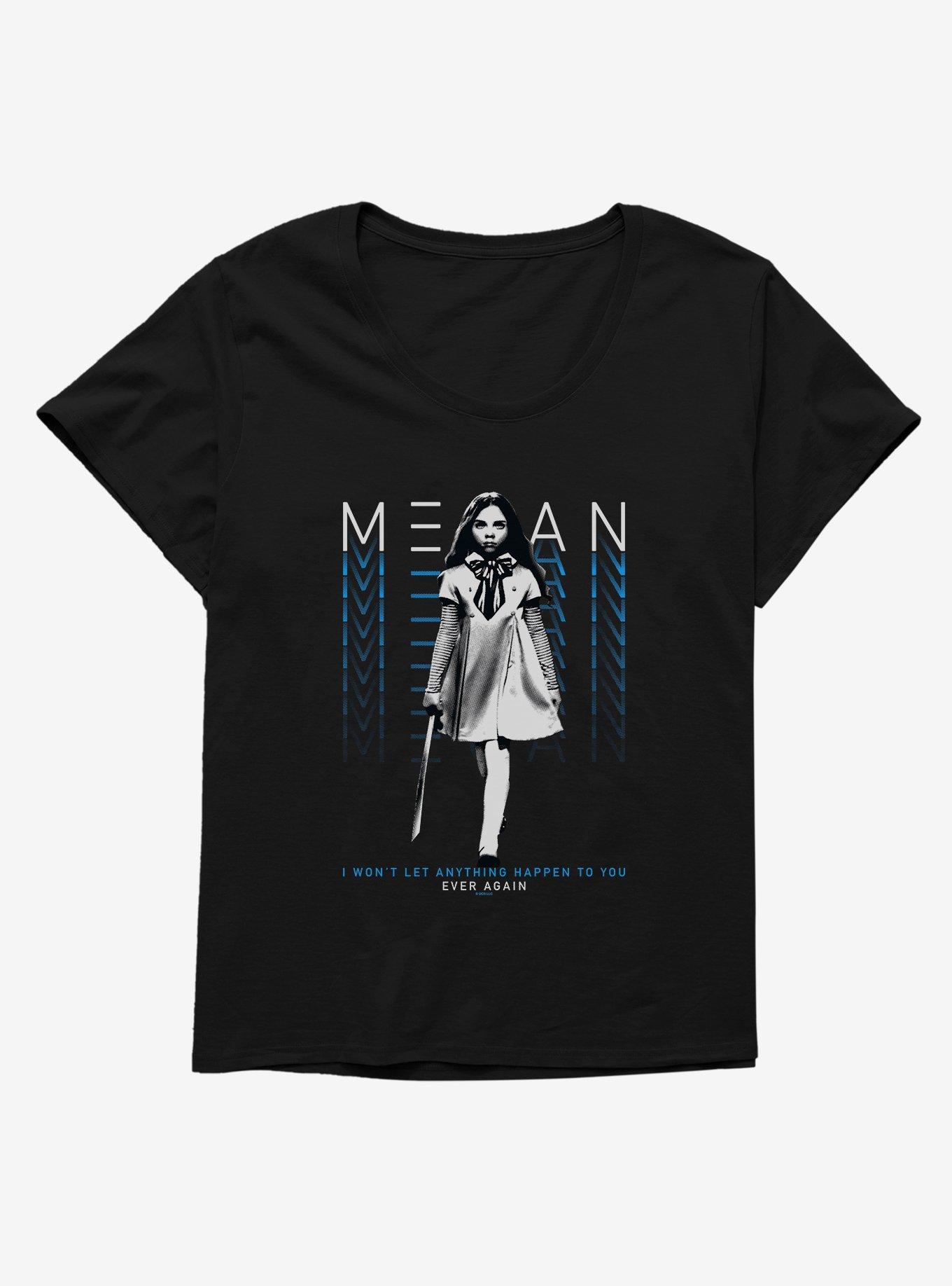 M3GAN Won't Let Anything Happen Girls T-Shirt Plus Size, BLACK, hi-res
