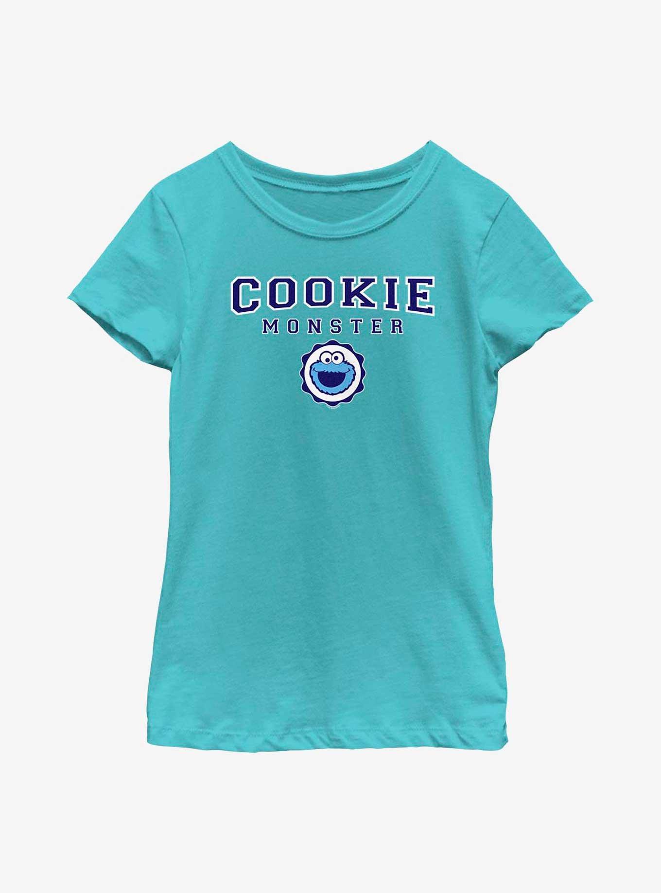 Sesame Street Cookie Monster Cookie Badge Youth Girls T-Shirt, , hi-res