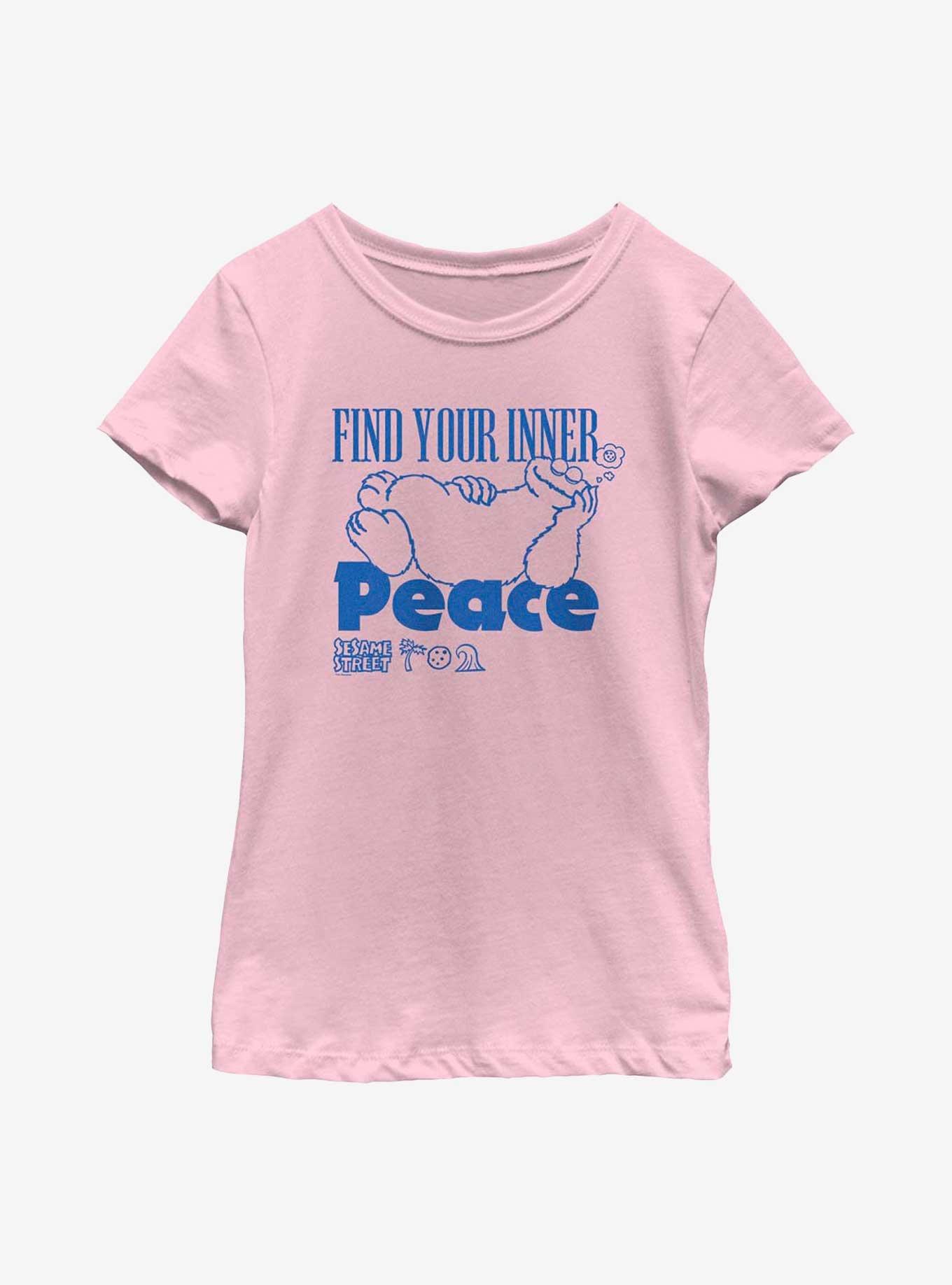 Sesame Street Cookie Monster Find Your Inner Peace Youth Girls T-Shirt, PINK, hi-res