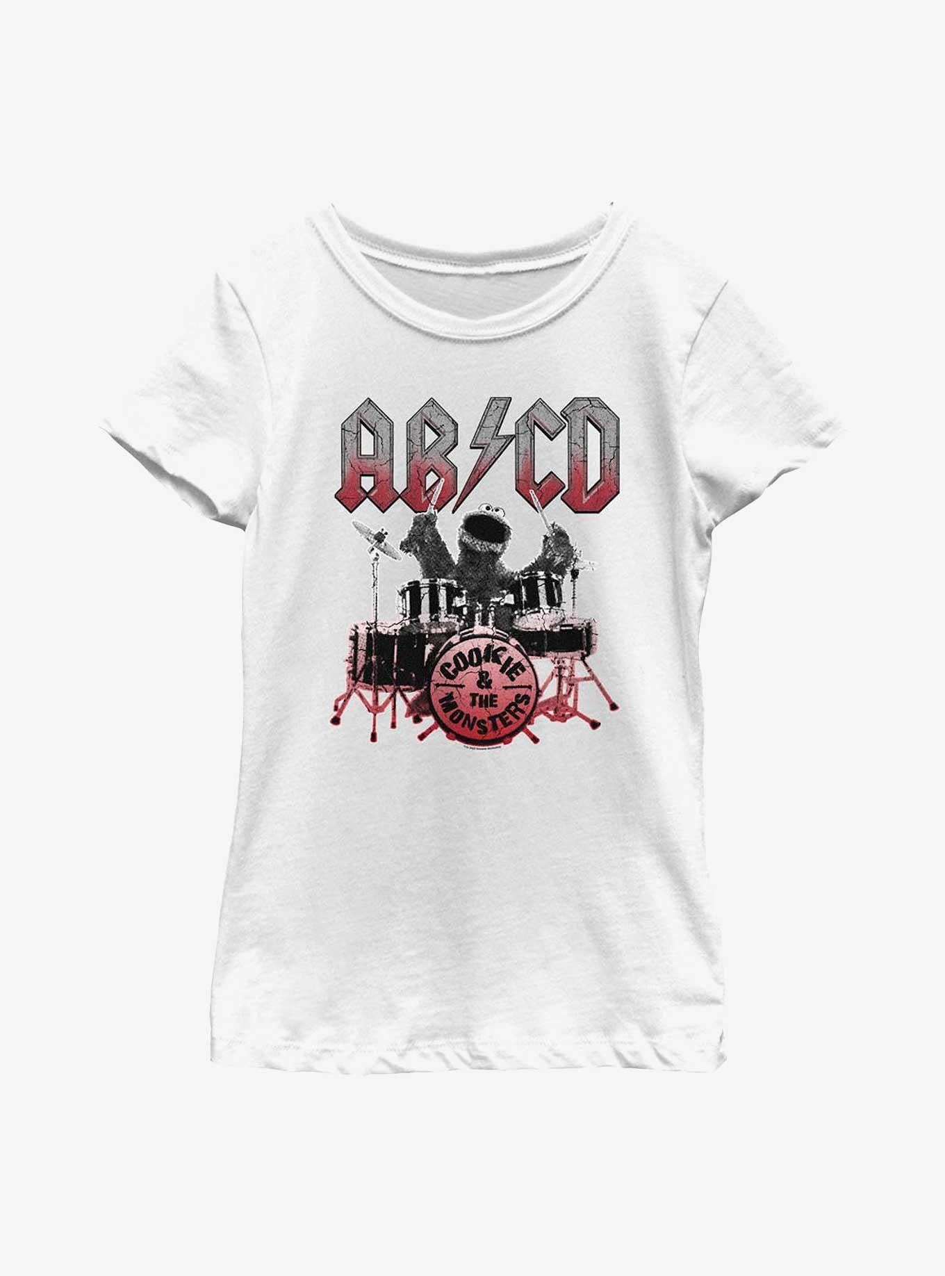 Sesame Street Cookie Monster Rock Drummer Youth Girls T-Shirt, , hi-res