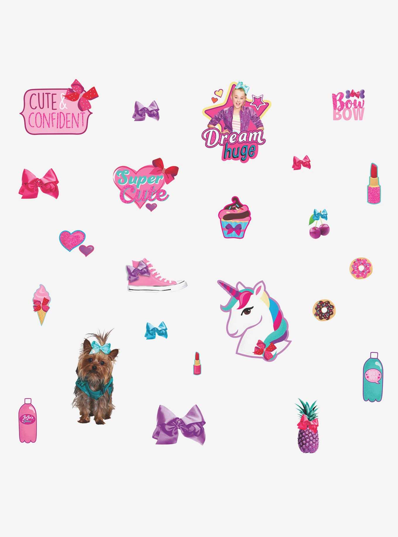Jojo Siwa Cute And Confident Peel And Stick Wall Decals With Glitter, , hi-res