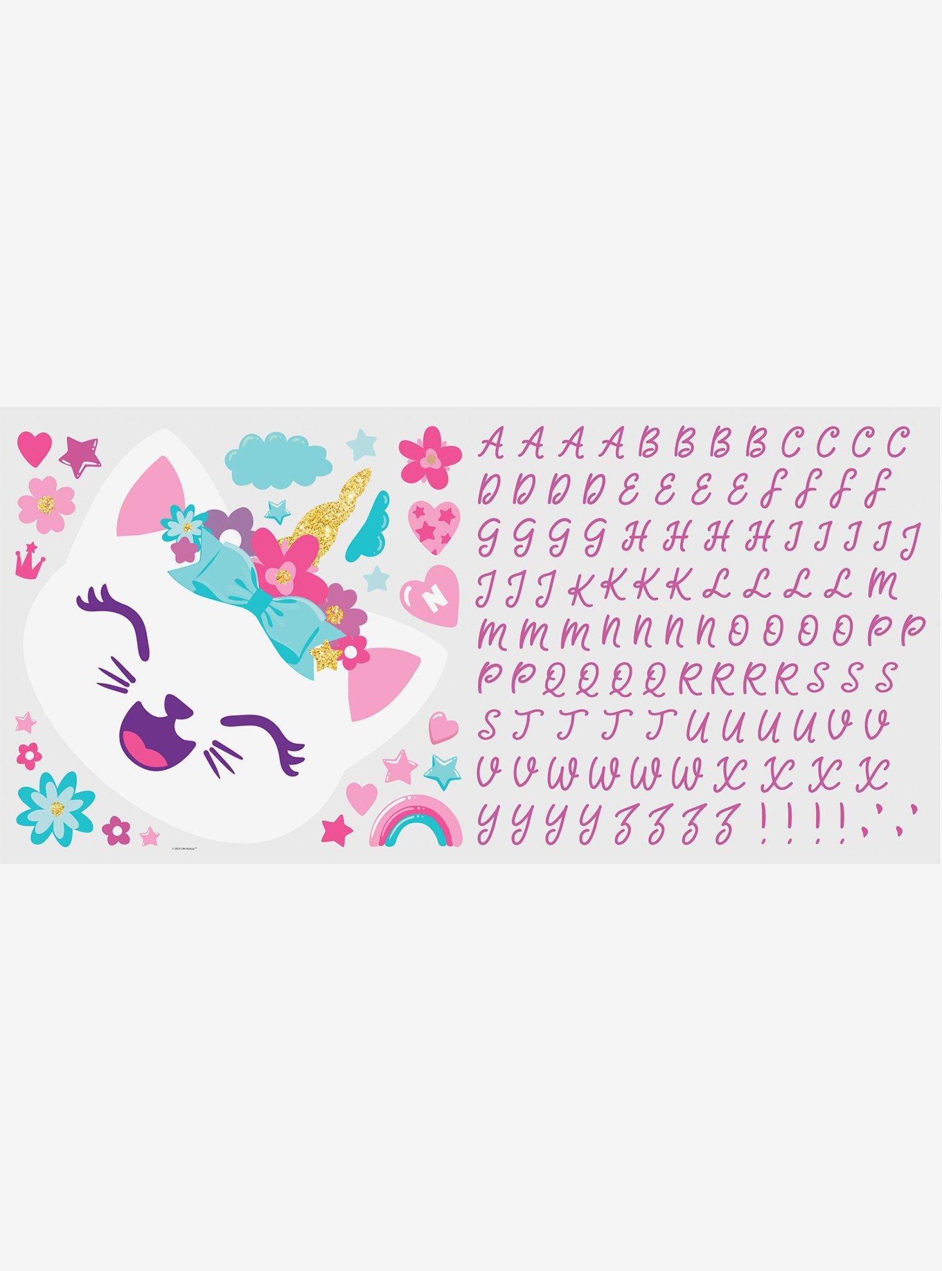 Like Nastya Unicorn Cat Giant Peel & Stick Wall Decals With Alphabet, , hi-res