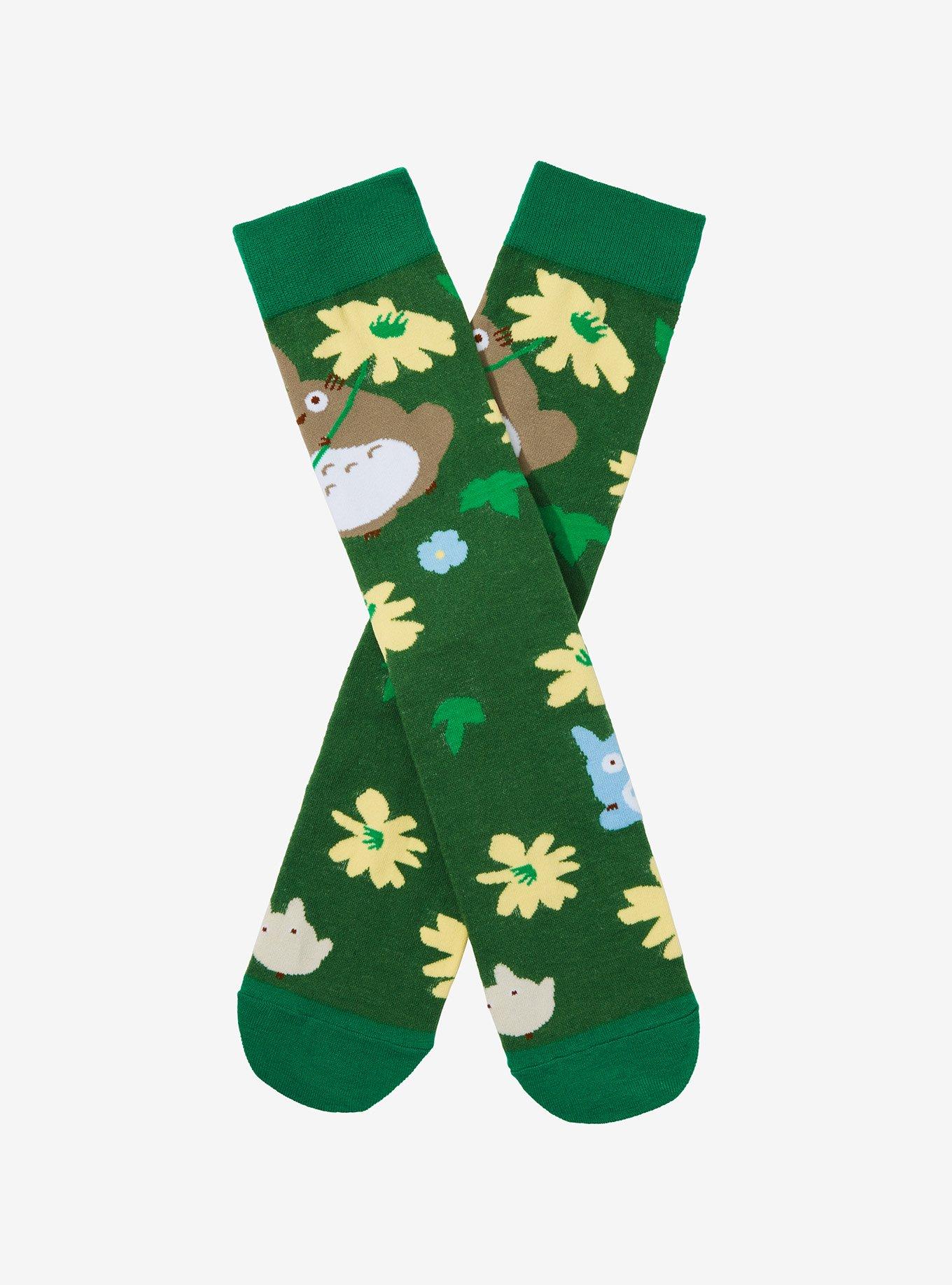 Studio Ghibli My Neighbor Totoro Floral Totoros Allover Print Crew Socks - BoxLunch Exclusive, , hi-res