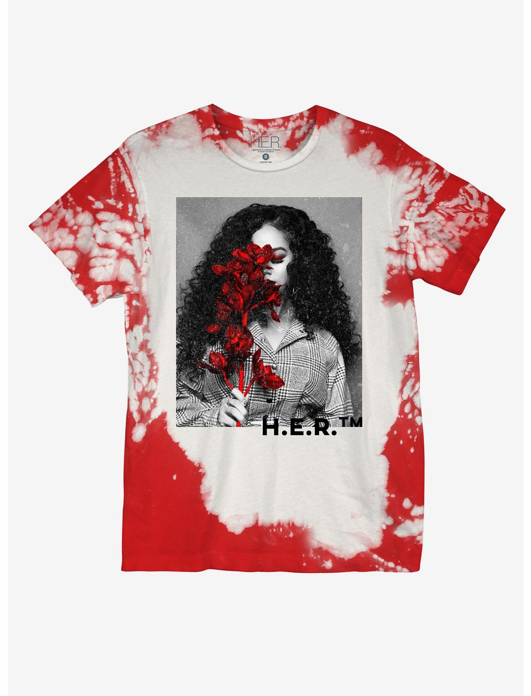H.E.R. Roses Portrait Tie-Dye Boyfriend Fit Girls T-Shirt, MULTI, hi-res