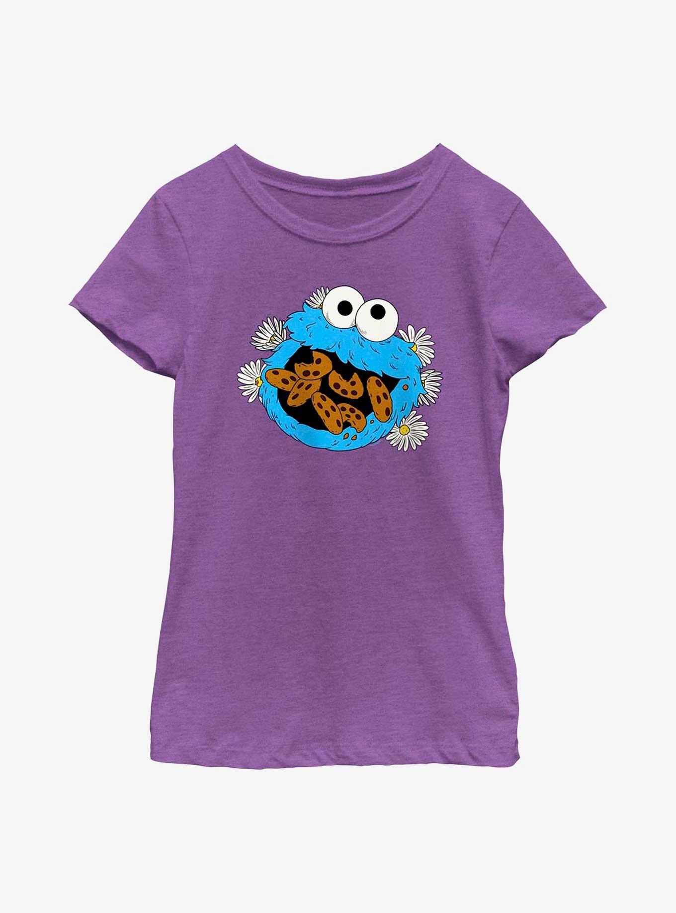 Sesame Street Cookie Monster Eat Cookies Youth Girls T-Shirt, , hi-res
