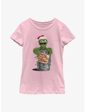 Sesame Street Oscar the Grouch Merry Christmas Now Scram Youth Girls T-Shirt, , hi-res
