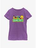Sesame Street Logo Youth Girls T-Shirt, PURPLE BERRY, hi-res