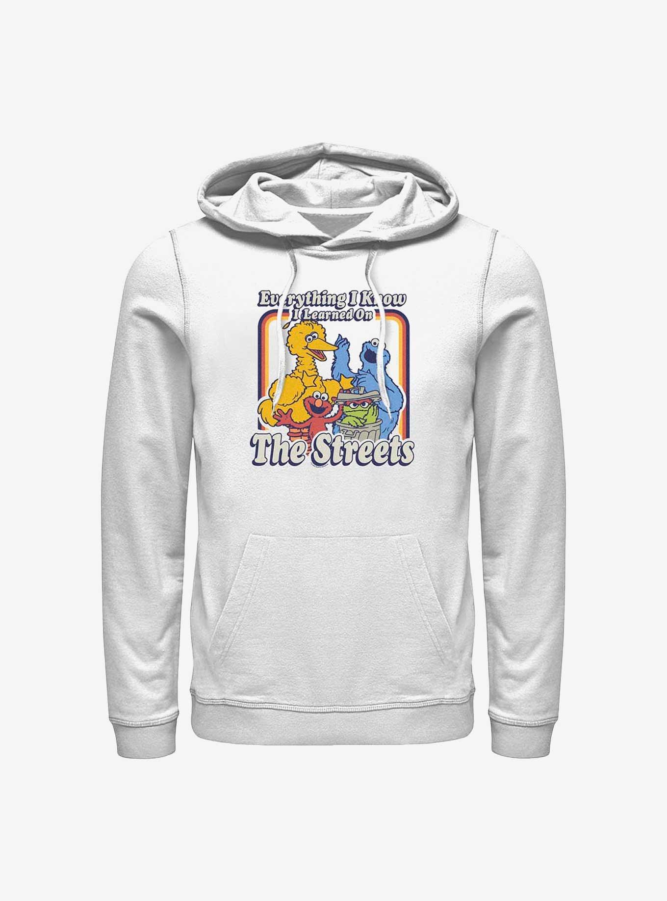 Sesame Street Everything I Know I Learned On The Streets Hoodie, WHITE, hi-res