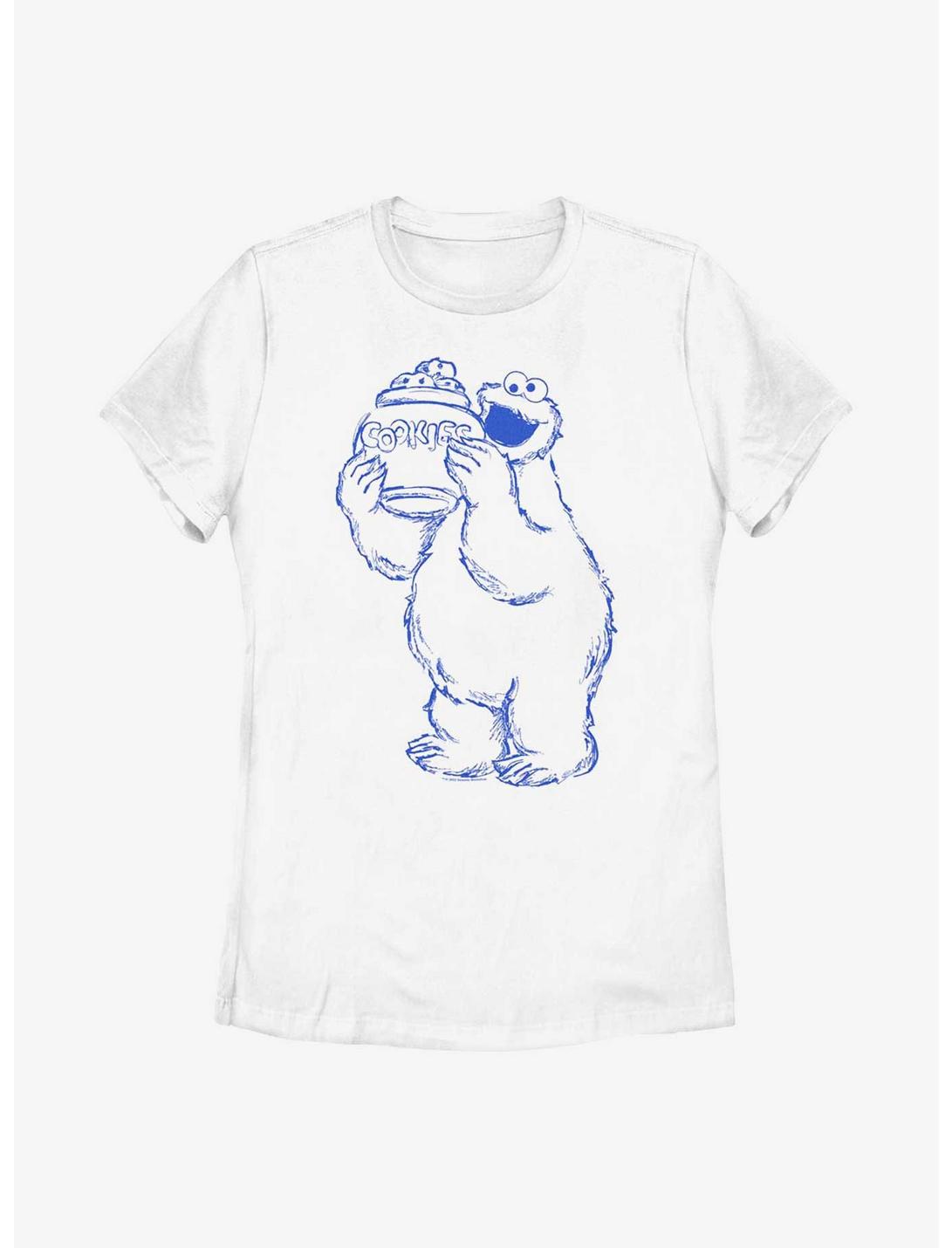 Sesame Street Cookie Monster Cookie Jar Womens T-Shirt, WHITE, hi-res