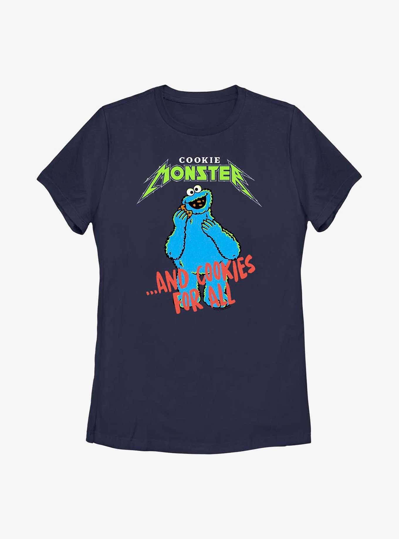 Sesame Street Cookie Monster and Cookies for All Womens T-Shirt