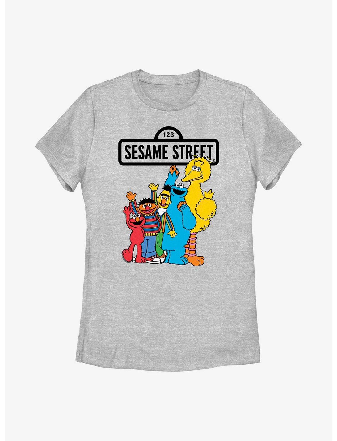 Sesame Street Friends Waving Womens T-Shirt, ATH HTR, hi-res