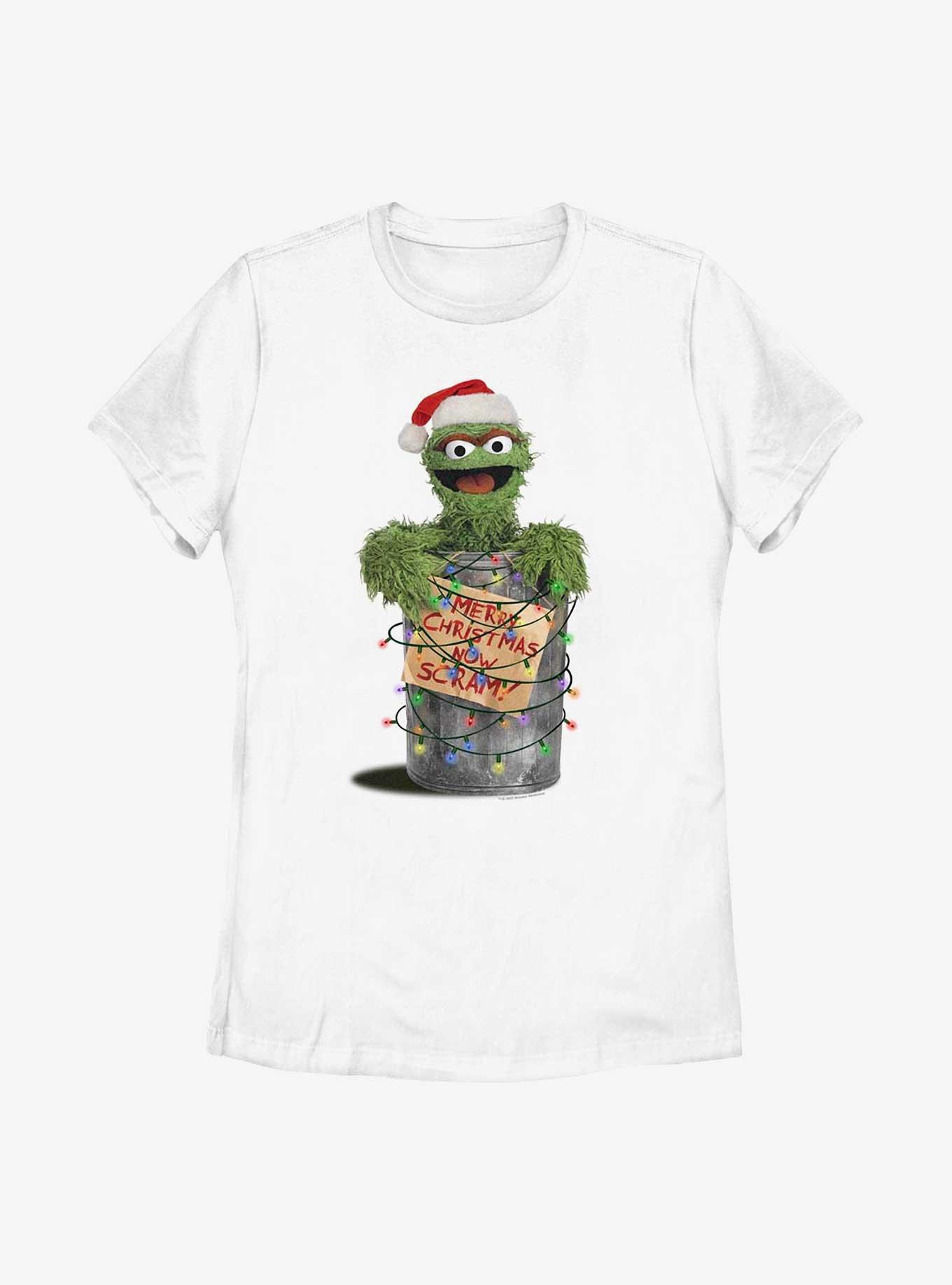 Sesame Street Oscar the Grouch Merry Christmas Now Scram Womens T-Shirt, , hi-res