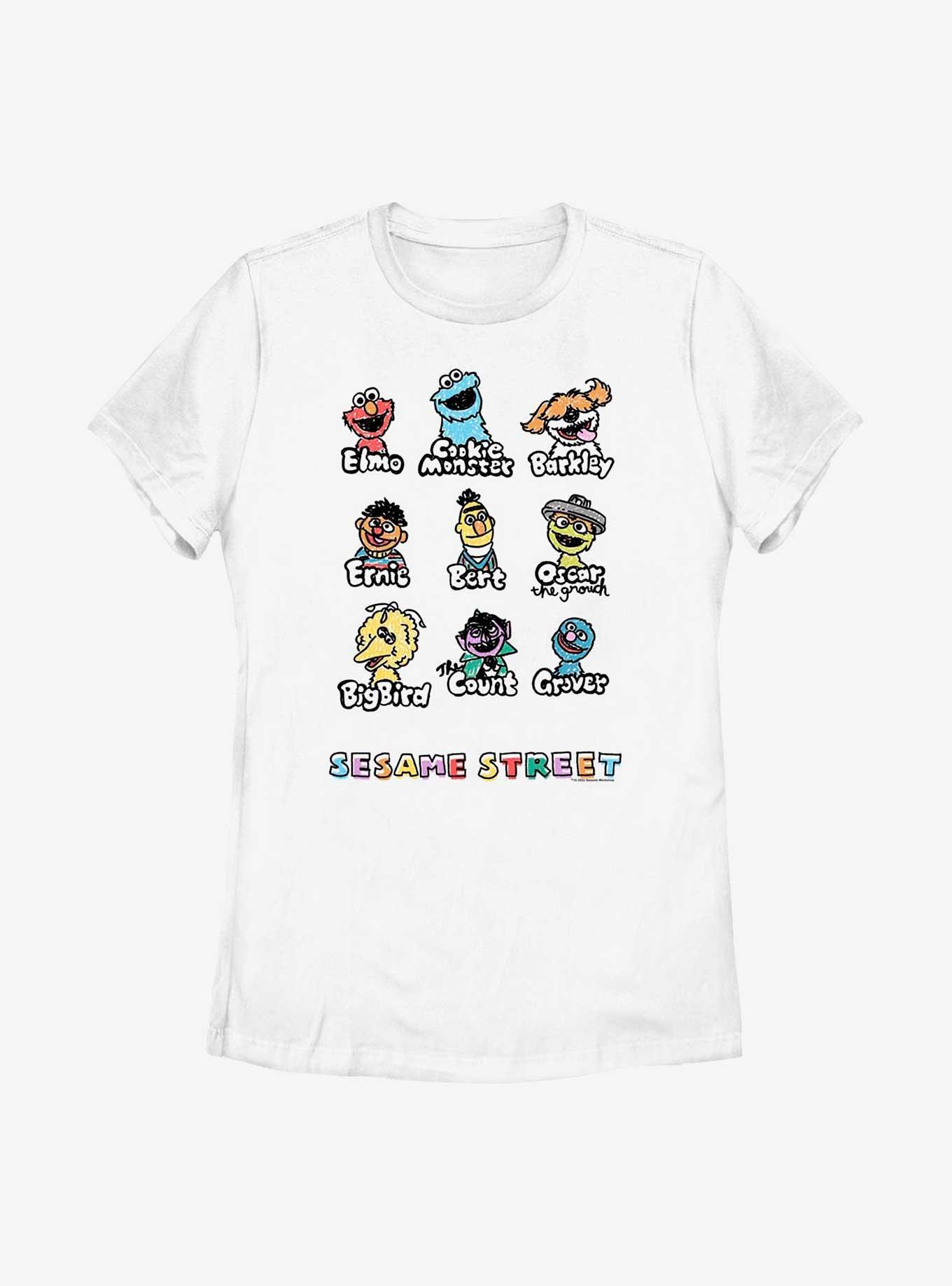 Sesame Street Puppet Faces Womens T-Shirt, WHITE, hi-res