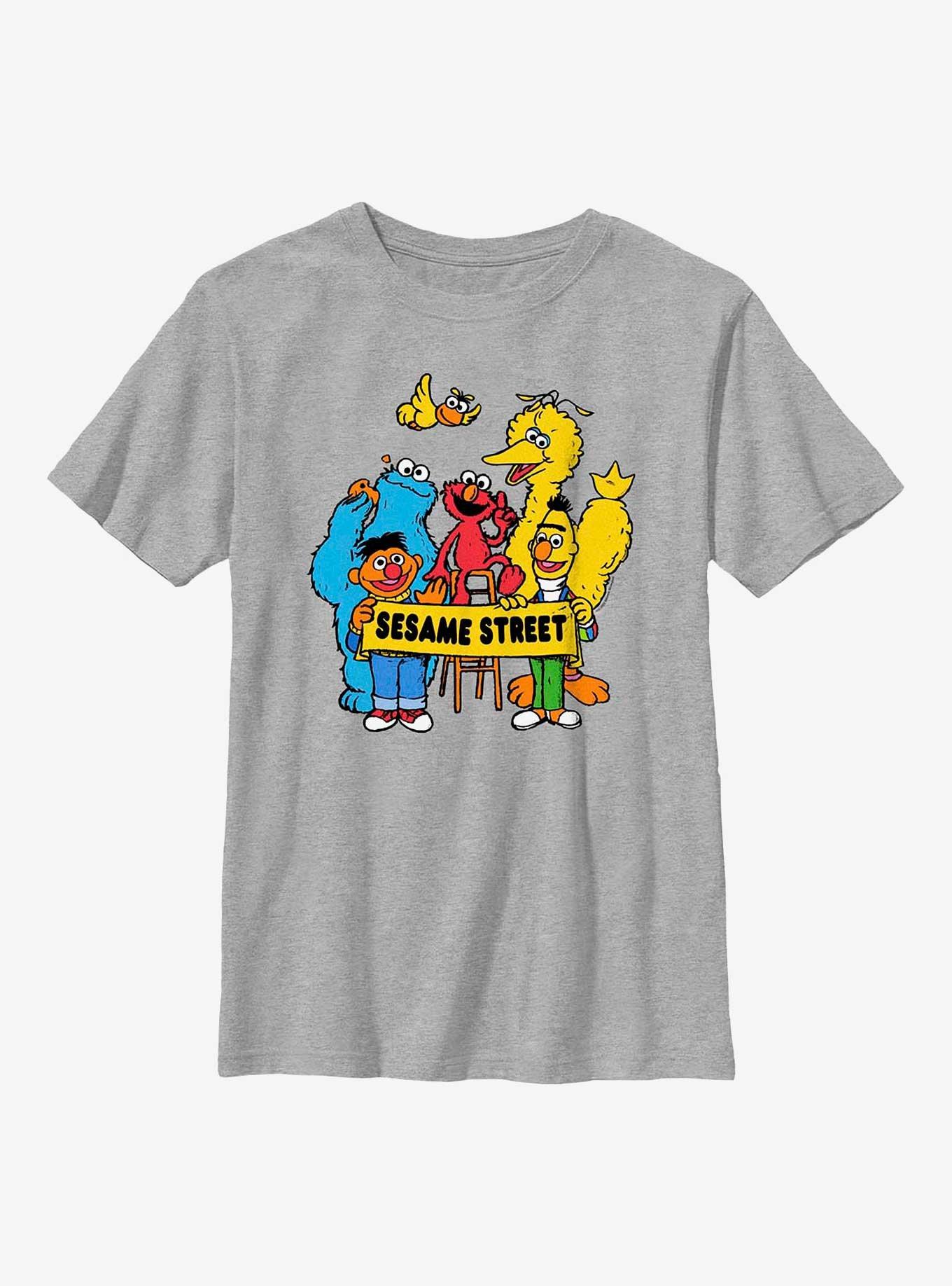 Sesame Street Banner Group Youth T-Shirt, ATH HTR, hi-res
