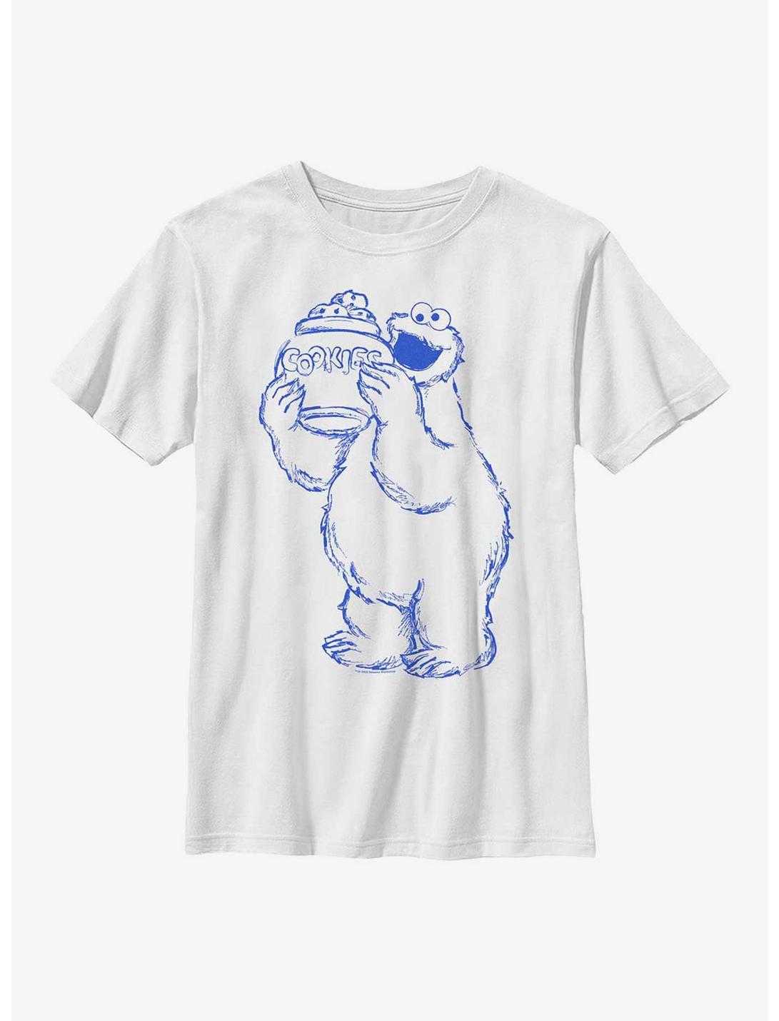 Sesame Street Cookie Monster Cookie Jar Youth T-Shirt, WHITE, hi-res