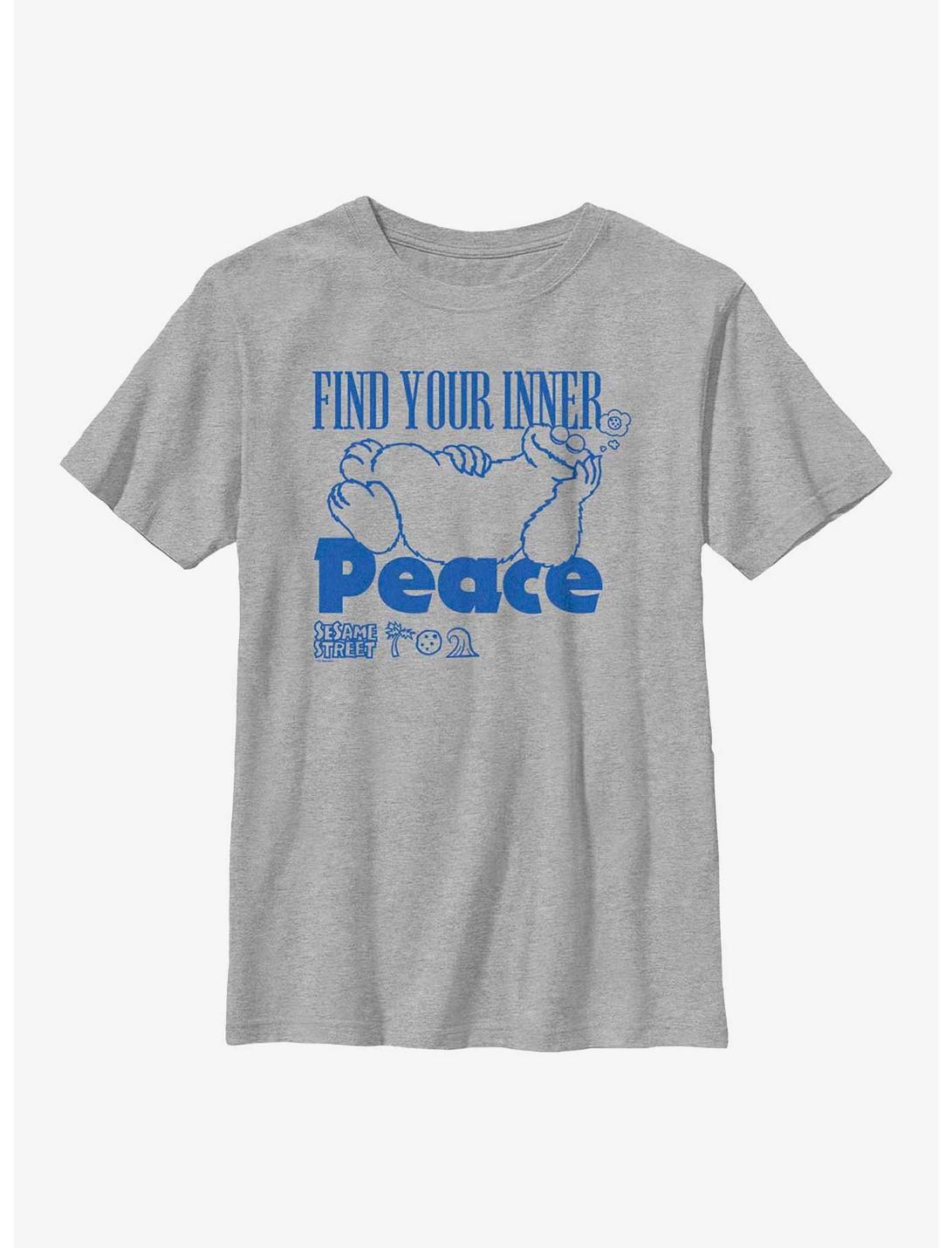 Sesame Street Cookie Monster Find Your Inner Peace Youth T-Shirt, ATH HTR, hi-res