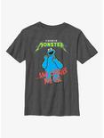 Sesame Street Cookie Monster and Cookies For All Youth T-Shirt, CHAR HTR, hi-res