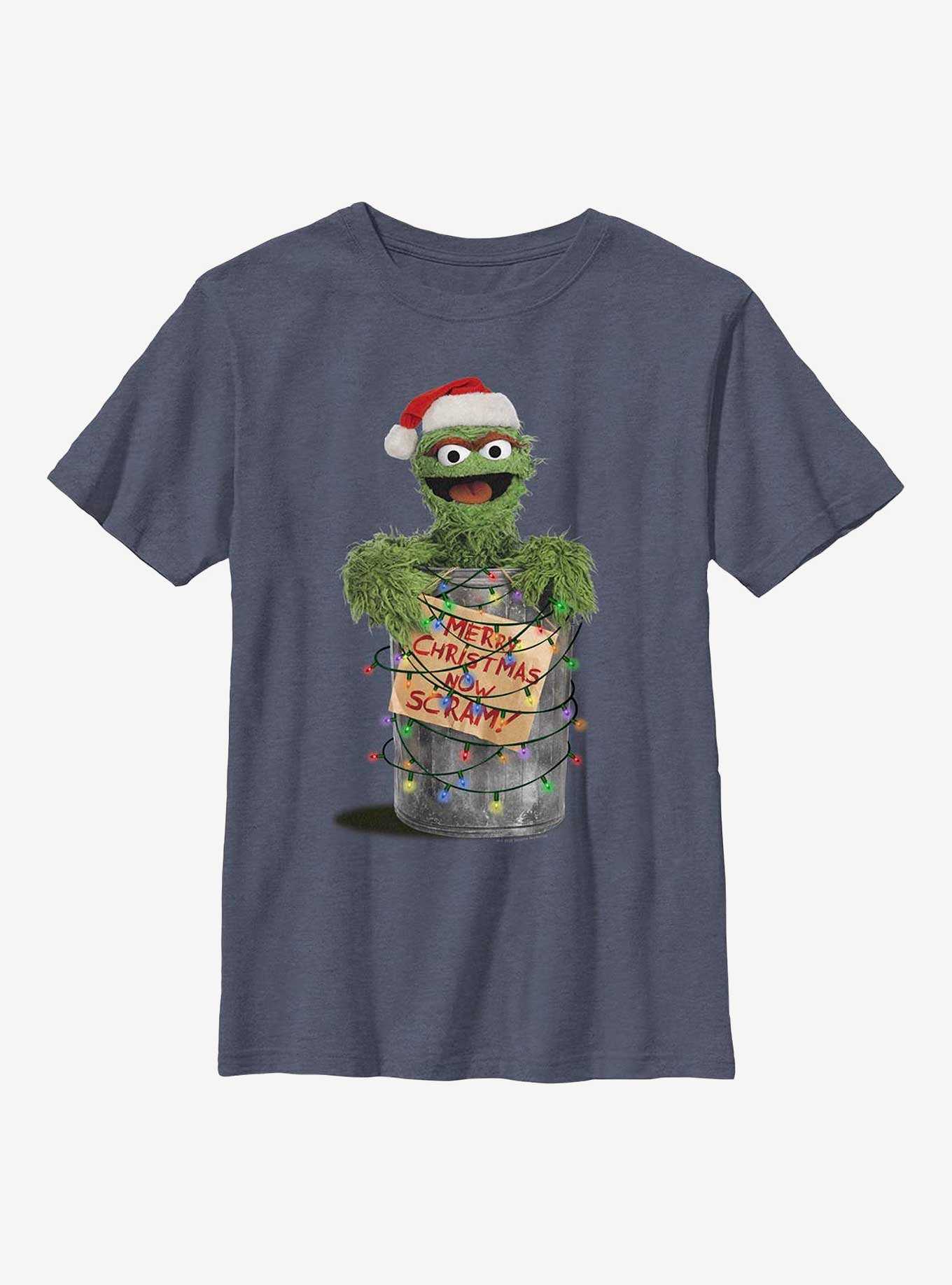 Sesame Street Oscar the Grouch Merry Christmas Now Scram Youth T-Shirt, , hi-res