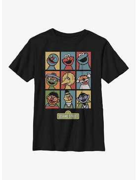 Sesame Street Puppets Grid Youth T-Shirt, , hi-res