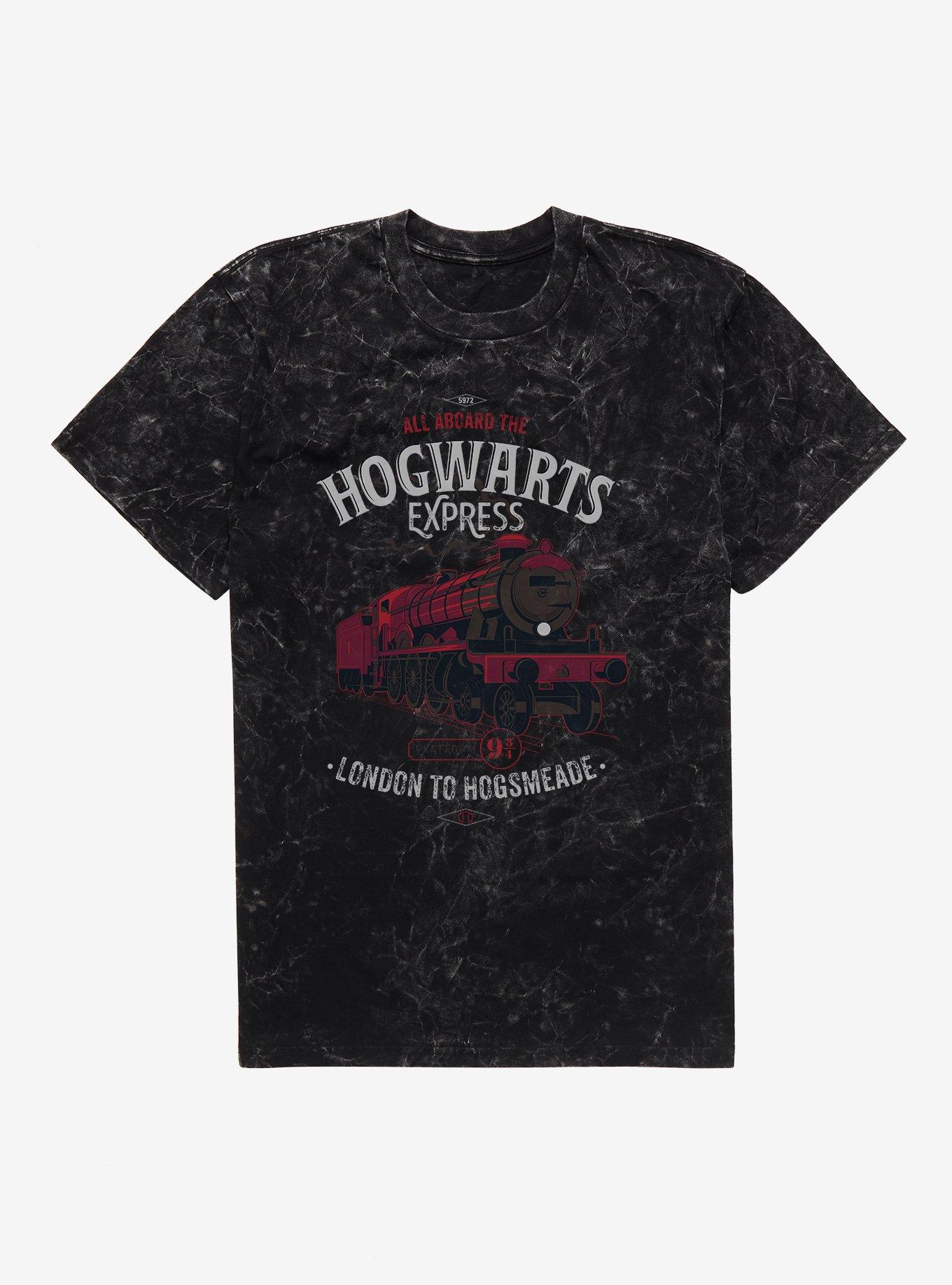 Harry Potter All Aboard The Hogwarts Express Mineral Wash T-Shirt, BLACK MINERAL WASH, hi-res