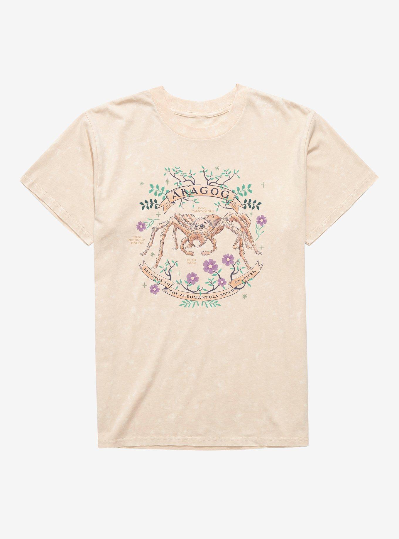 Harry Potter Aragog Spider Flowers Mineral Wash T-Shirt, NATURAL MINERAL WASH, hi-res
