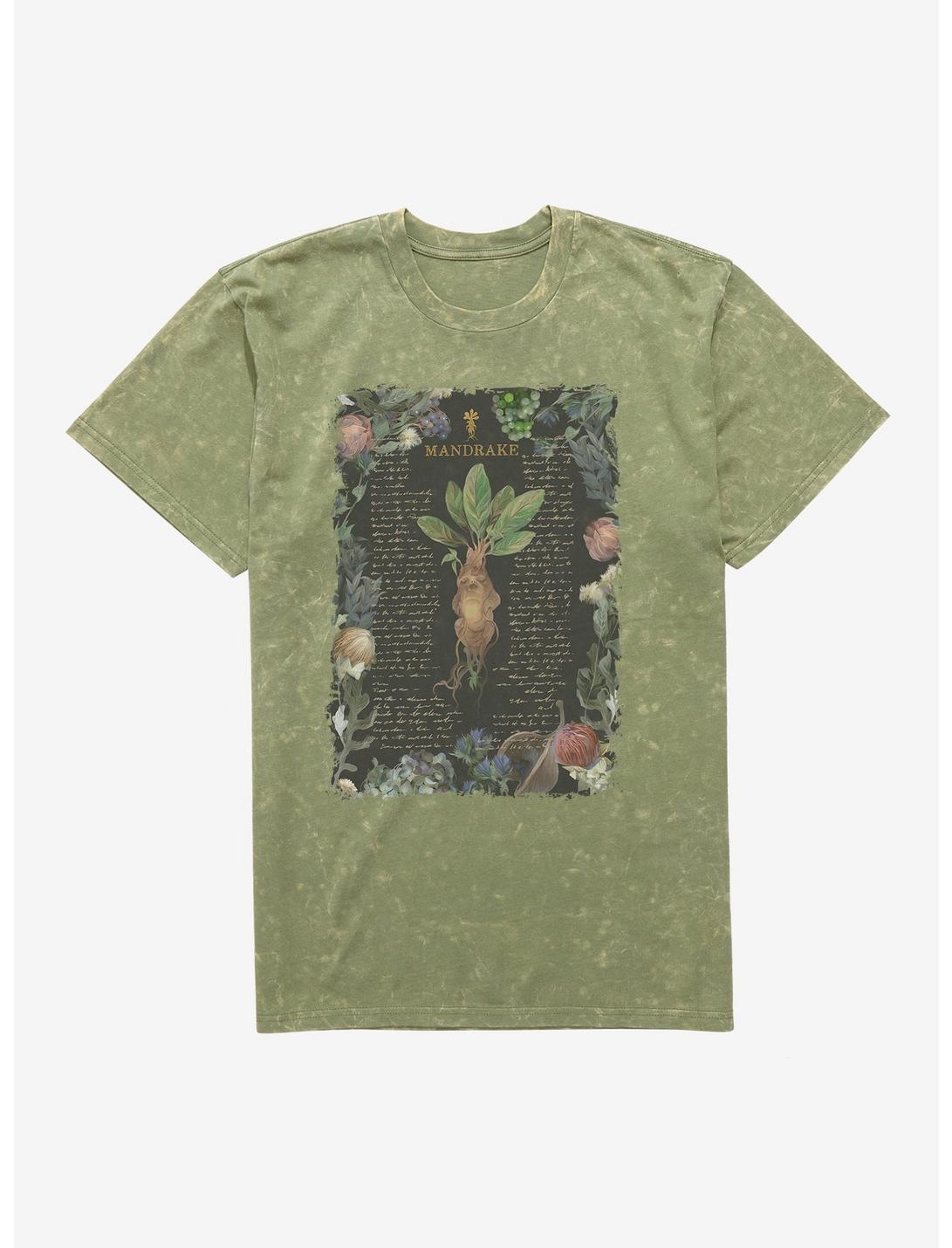 Harry Potter Mandrake Flowers Mineral Wash T-Shirt, MILITARY GREEN MINERAL WASH, hi-res