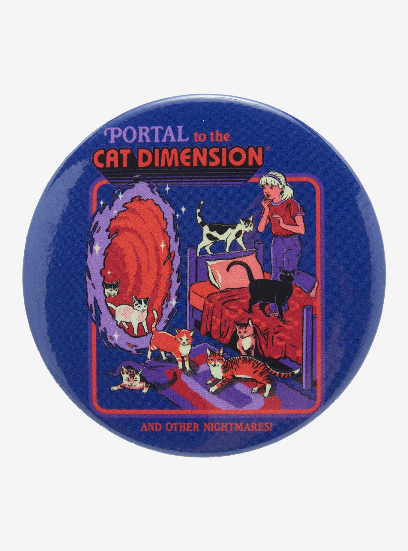 Cat Dimension Portal 3 Inch Button By Steven Rhodes, , hi-res