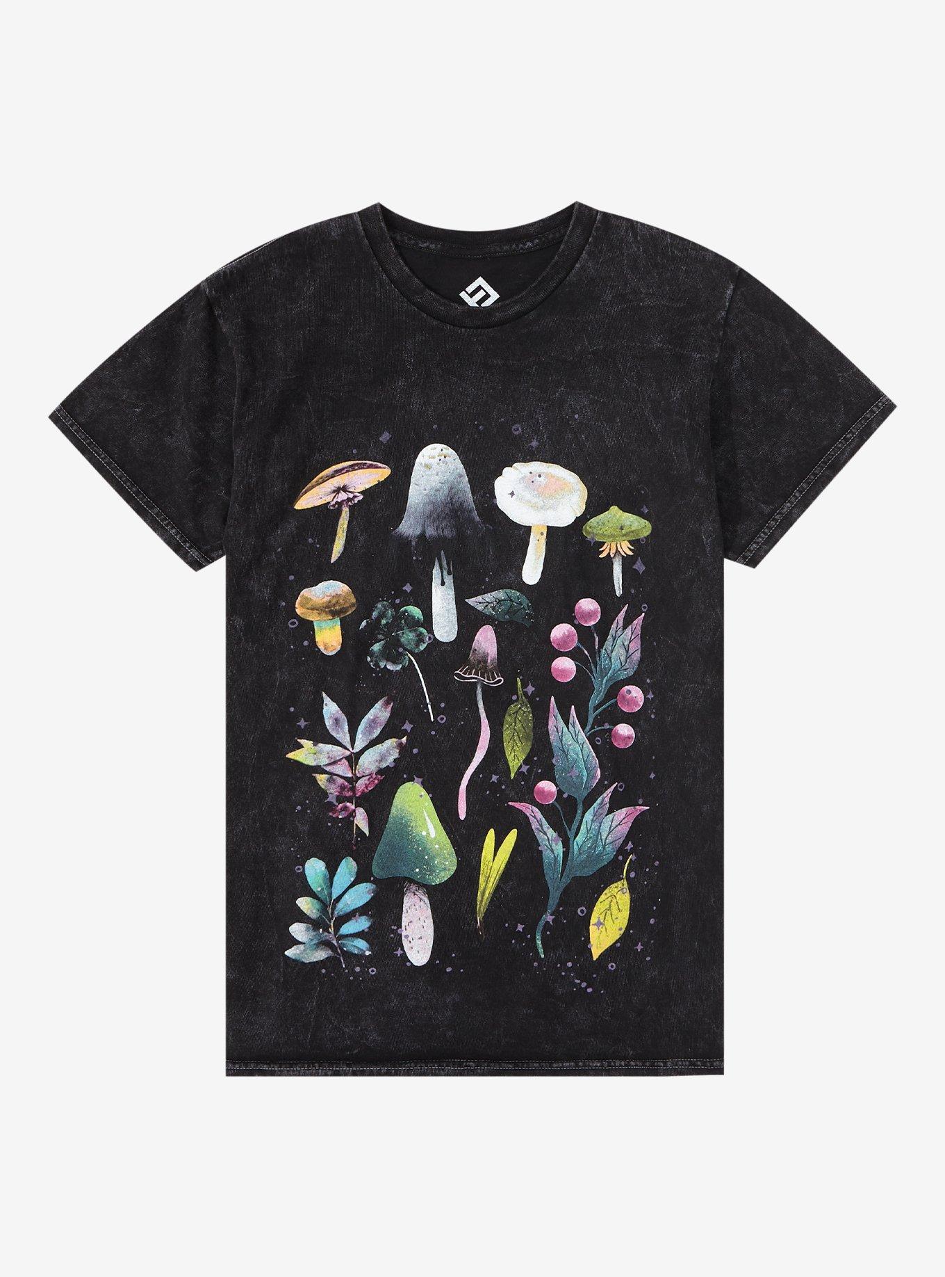 Mushroom Dark Wash Boyfriend Fit Girls T-Shirt | Hot Topic