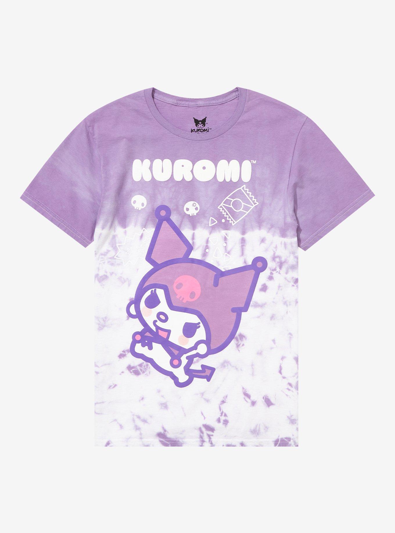 Kuromi Chibi Tie-Dye Boyfriend Fit Girls T-Shirt, MULTI, hi-res