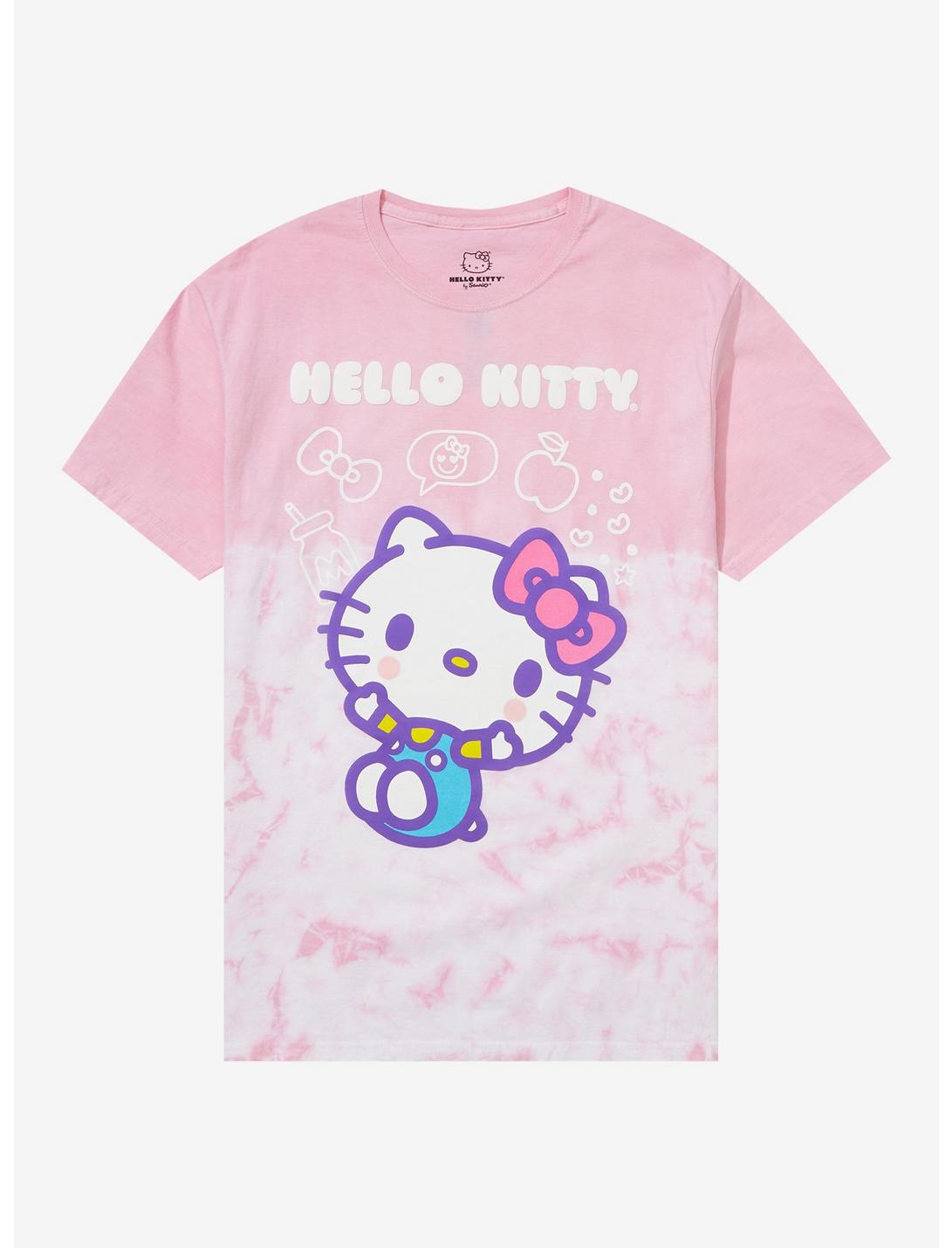 Hello Kitty Chibi Tie-Dye Boyfriend Fit Girls T-Shirt, MULTI, hi-res