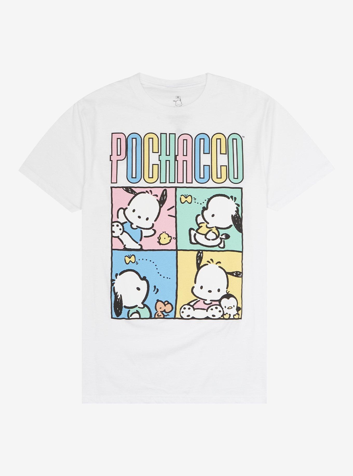 Pochacco Pastel Grid Boyfriend Fit Girls T-Shirt, MULTI, hi-res