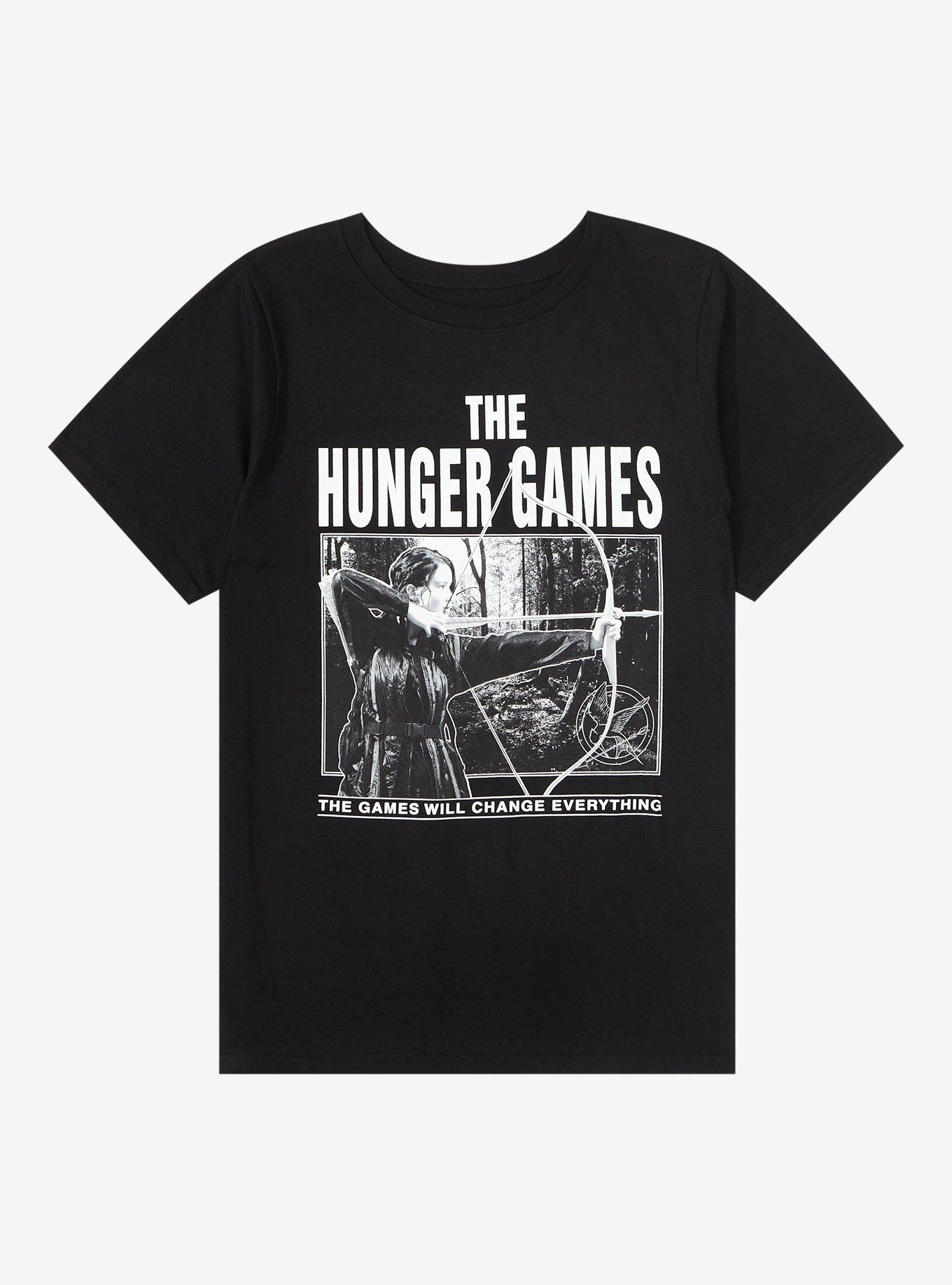 The Hunger Games Katniss Monochrome Boyfriend Fit Girls T-Shirt, MULTI, hi-res