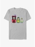 Disney Peter Pan Matryoshka Dolls Captain Hook, Peter Pan, and Tinker Bell T-Shirt, SILVER, hi-res